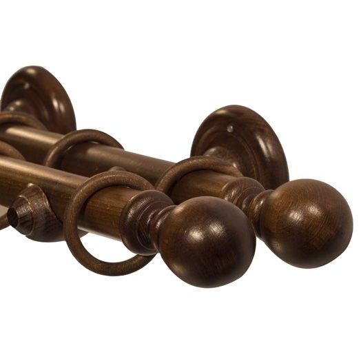 Galerie lemn perdea Globo Double Ø 35mm Stejar