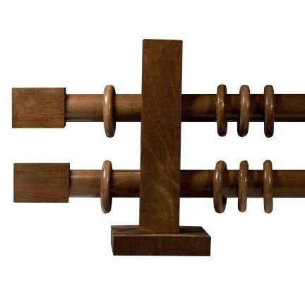 Galerii din lemn pentru perdele: Kubico Double Ø 28 mm Nuc