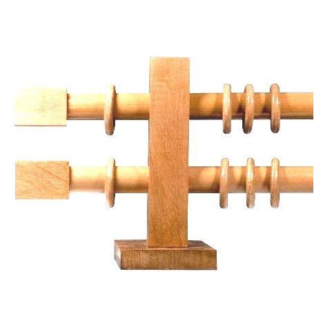 Galerii din lemn pentru perdele: Kubico Double Ø 28 mm Stejar_auriu