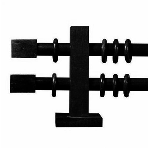 Galerii din lemn pentru perdele: Kubico Double Ø 28 mm Negru