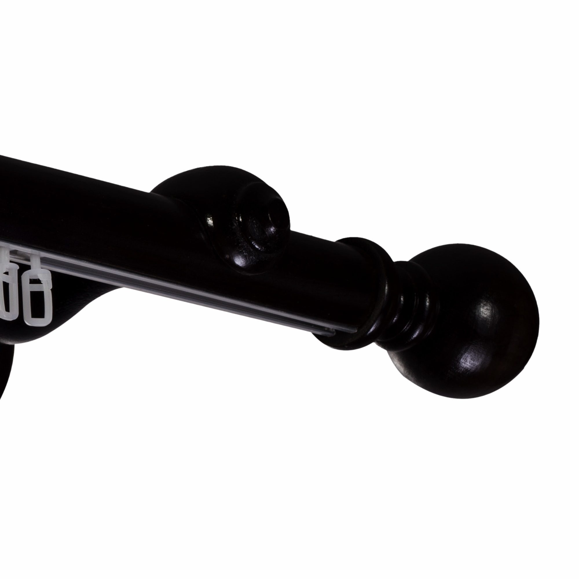 Galerie lemn perdea Globo Simple 35mm cu aluminiu Negru