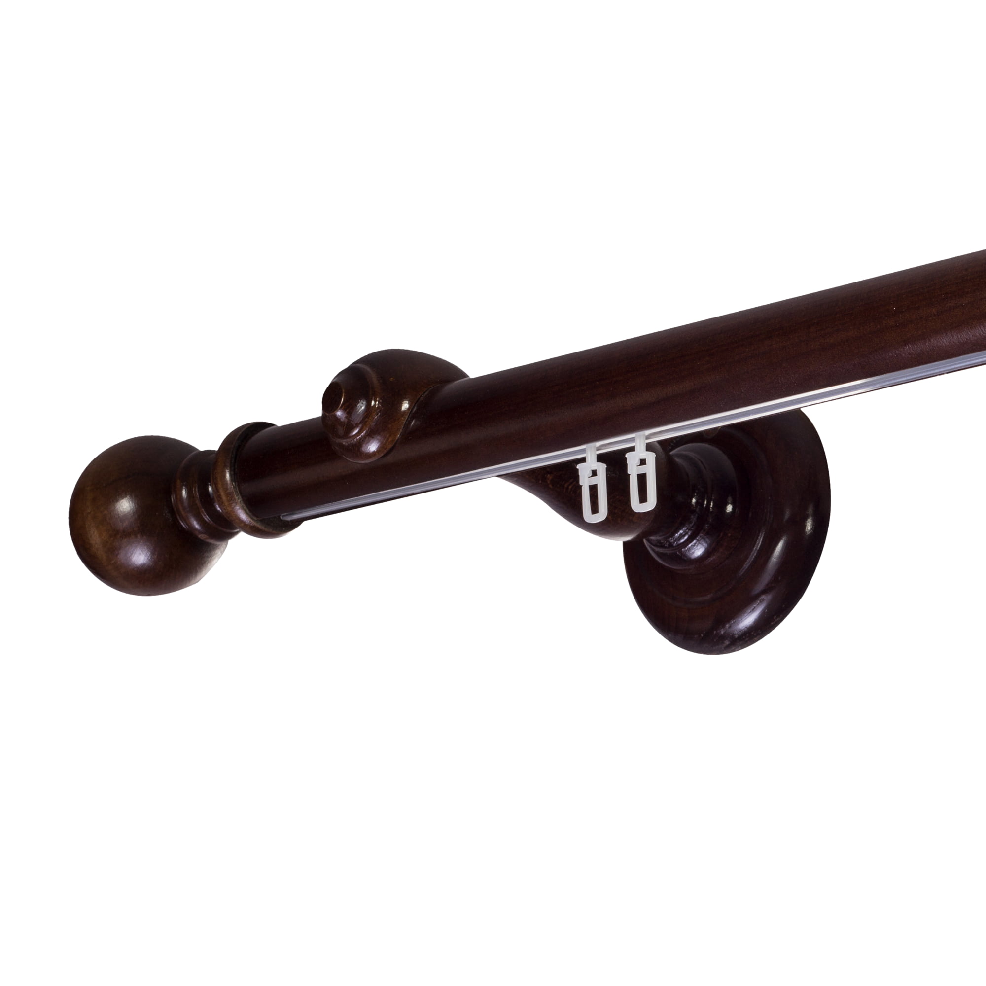Galerie lemn perdea Globo Simple 35mm cu aluminiu Nuc