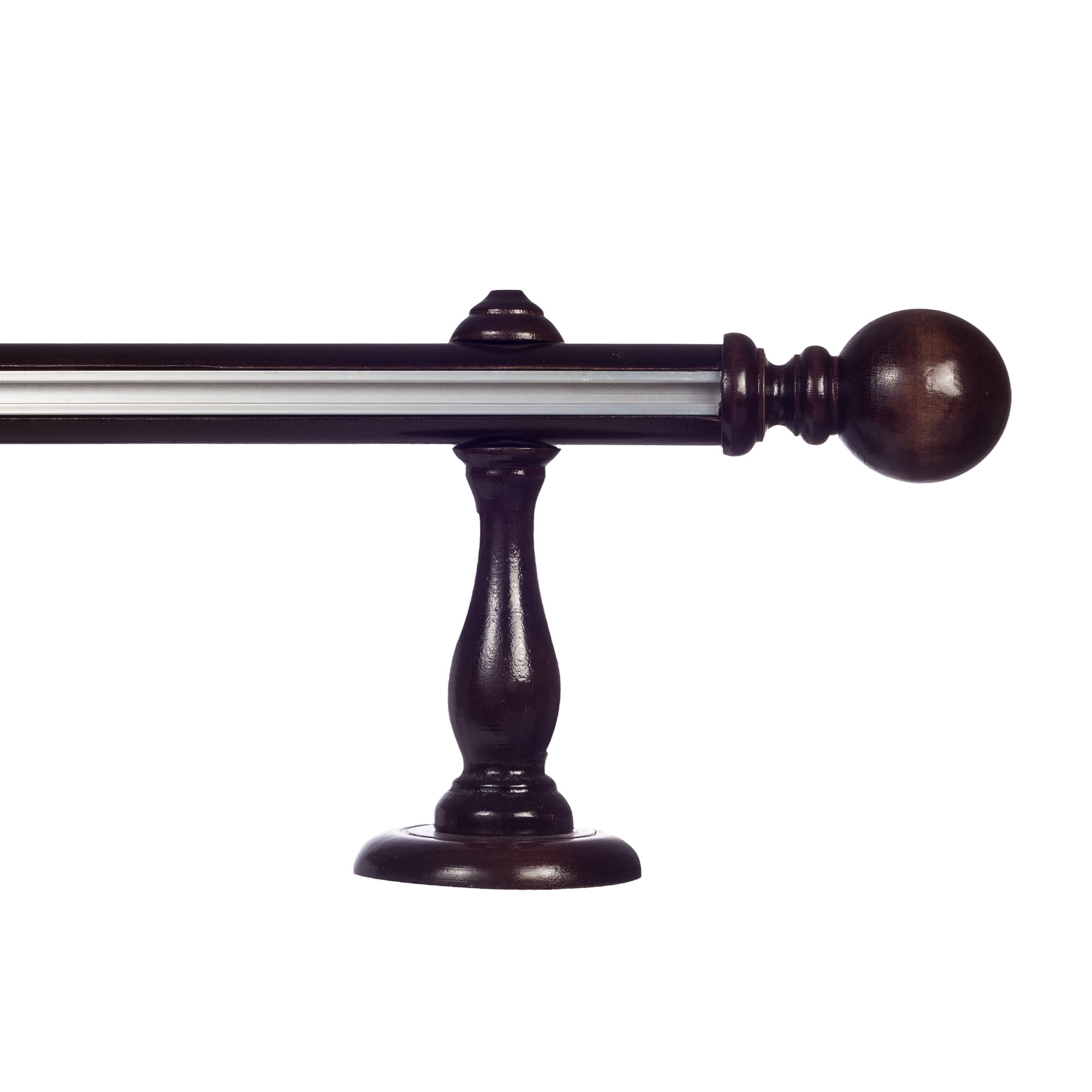 Galerie lemn perdea Globo Simple 35mm cu aluminiu Wenge