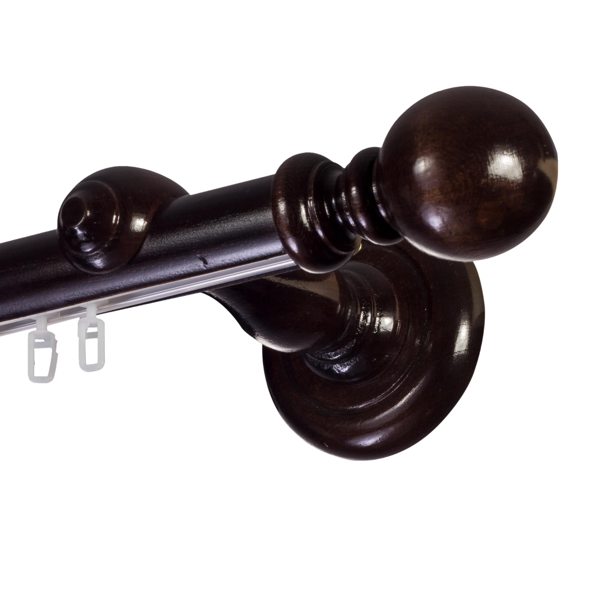 Galerie lemn perdea Globo Simple 35mm cu aluminiu Wenge