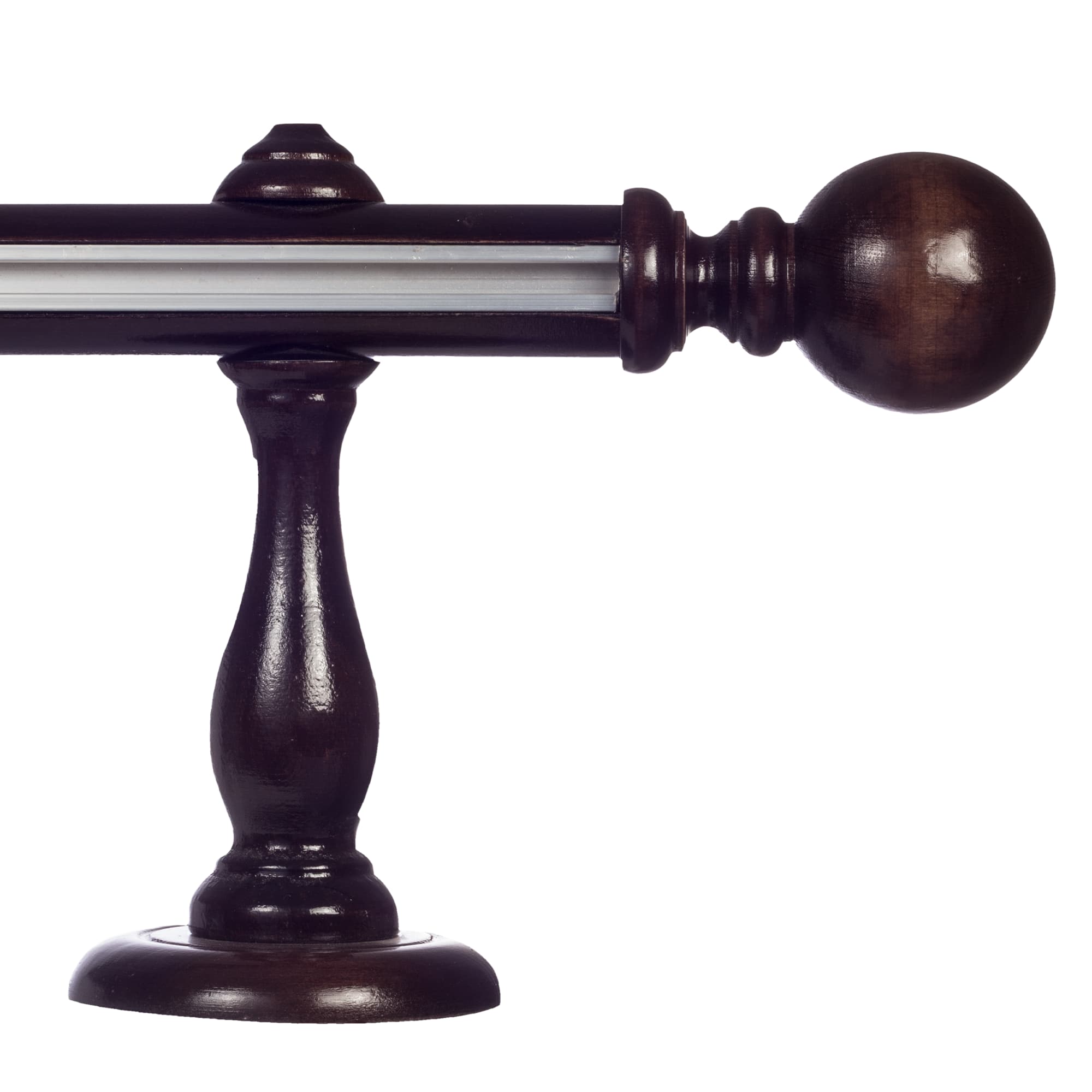 Galerie lemn perdea Globo Simple 35mm cu aluminiu Wenge