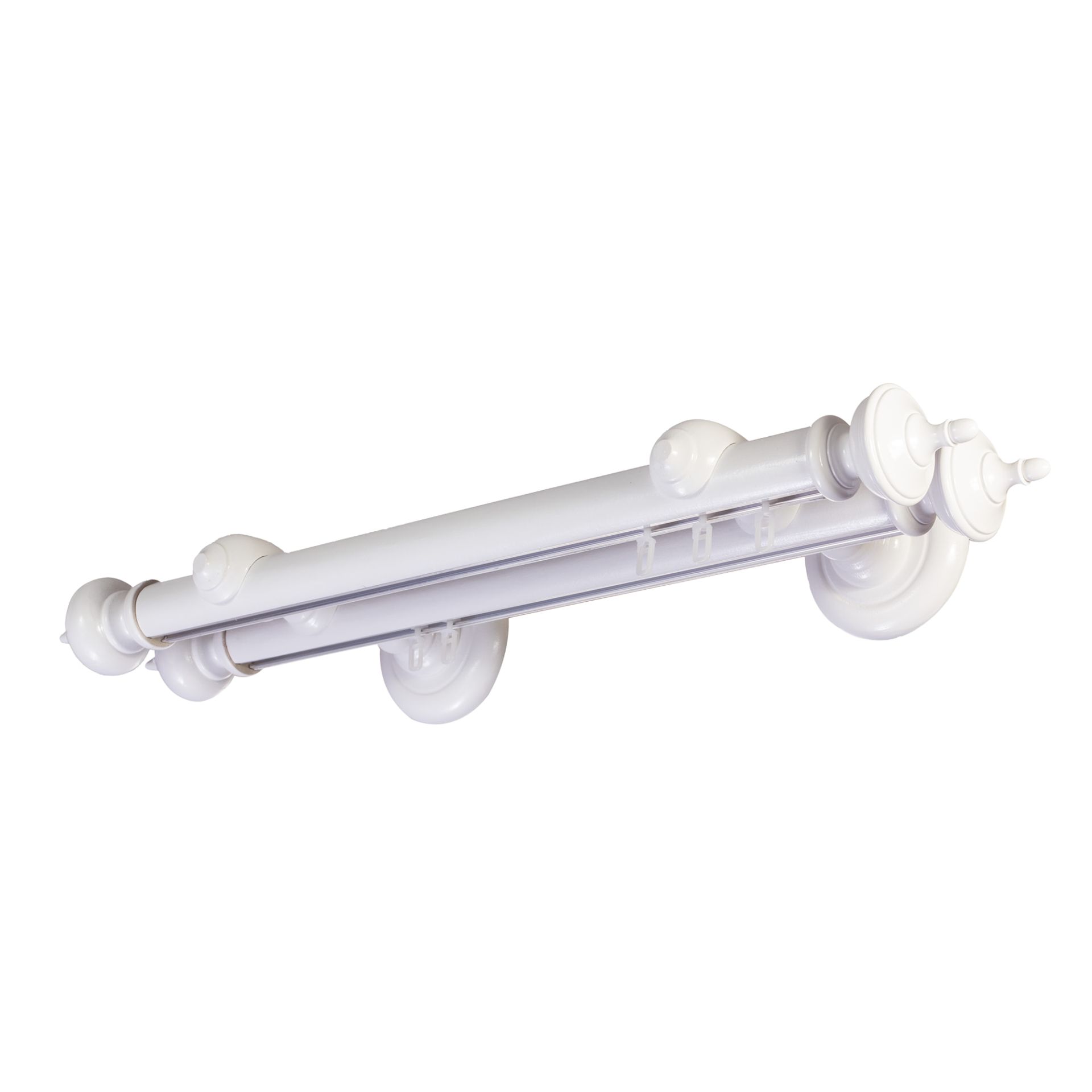 Galerie lemn perdea Saly Double 35mm cu aluminiu Alb Galerie lemn perdea Saly Double 35mm cu aluminiu Alb