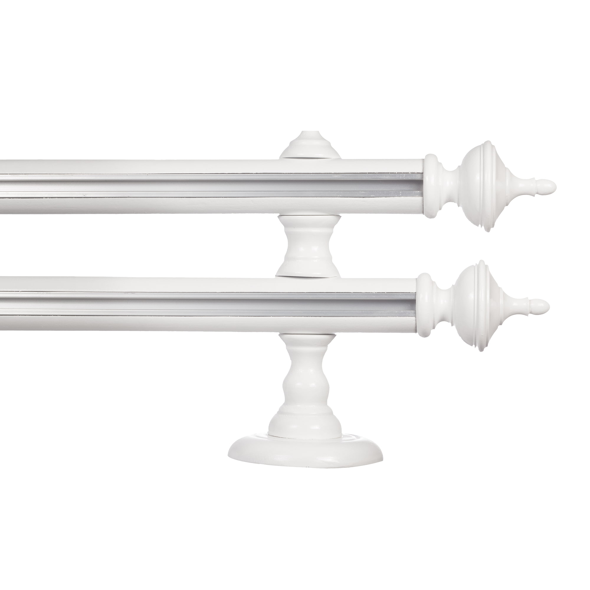 Galerie lemn perdea Saly Double 35mm cu aluminiu Alb Galerie lemn perdea Saly Double 35mm cu aluminiu Alb