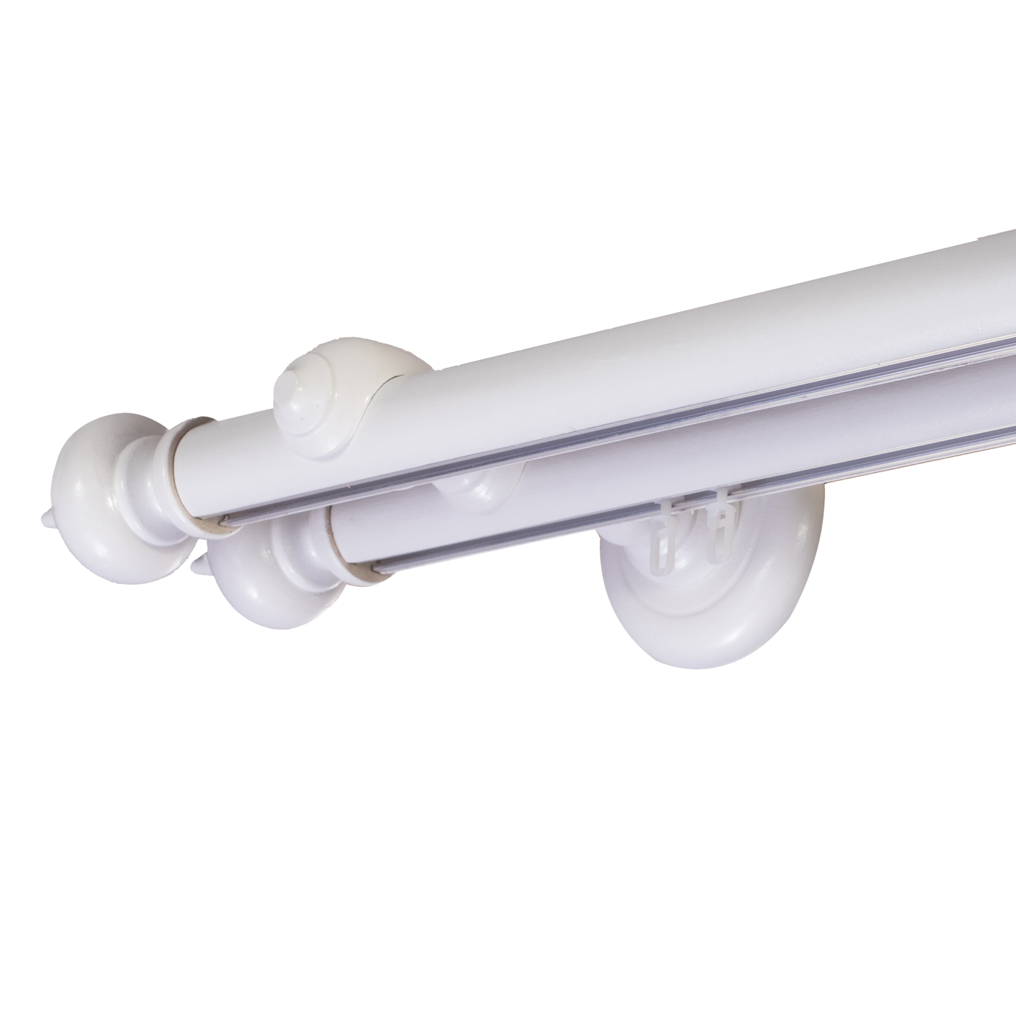 Galerie lemn perdea Saly Double 35mm cu aluminiu Alb Galerie lemn perdea Saly Double 35mm cu aluminiu Alb