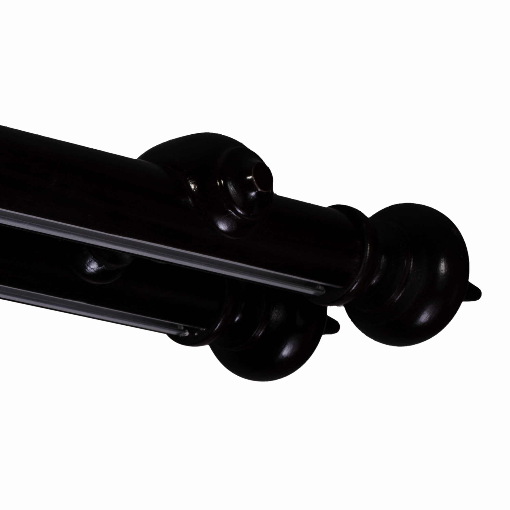 Galerie lemn perdea Saly Double 35mm cu aluminiu Negru Galerie lemn perdea Saly Double 35mm cu aluminiu Negru