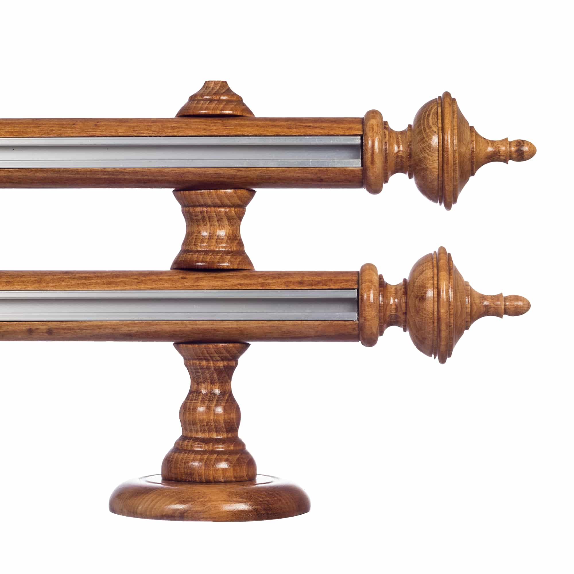 Galerie lemn perdea Saly Double 35mm cu aluminiu Stejar_auriu Galerie lemn perdea Saly Double 35mm cu aluminiu Stejar_auriu