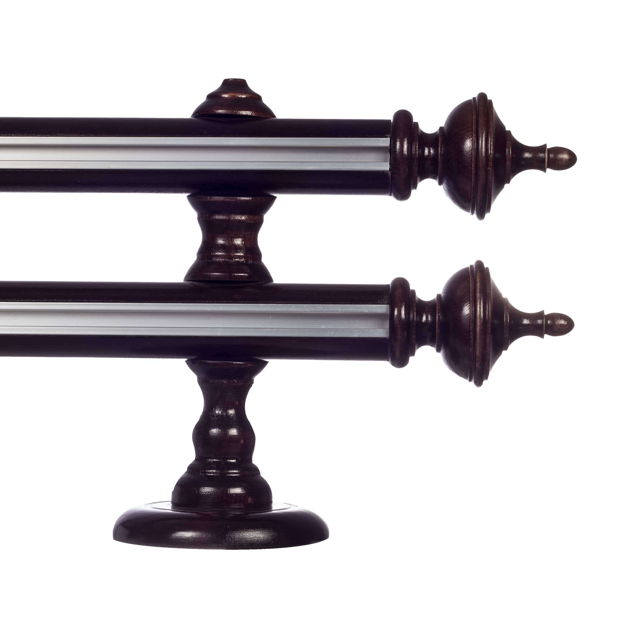 Galerie lemn perdea Saly Double 35mm cu aluminiu Wenge Galerie lemn perdea Saly Double 35mm cu aluminiu Wenge