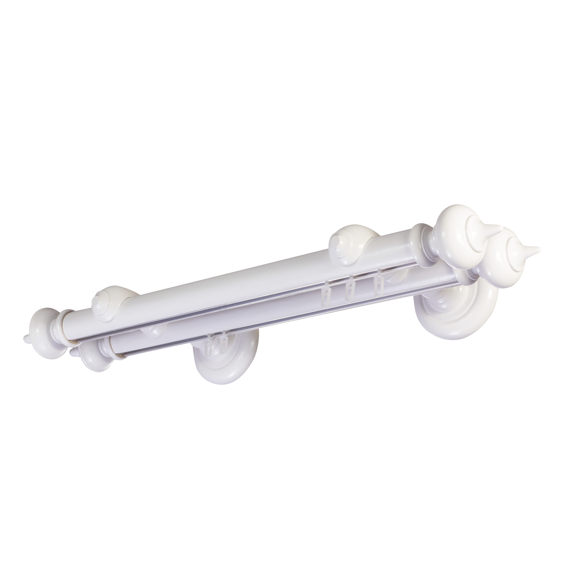 Galerie lemn perdea Stella double 35mm cu aluminiu Alb
