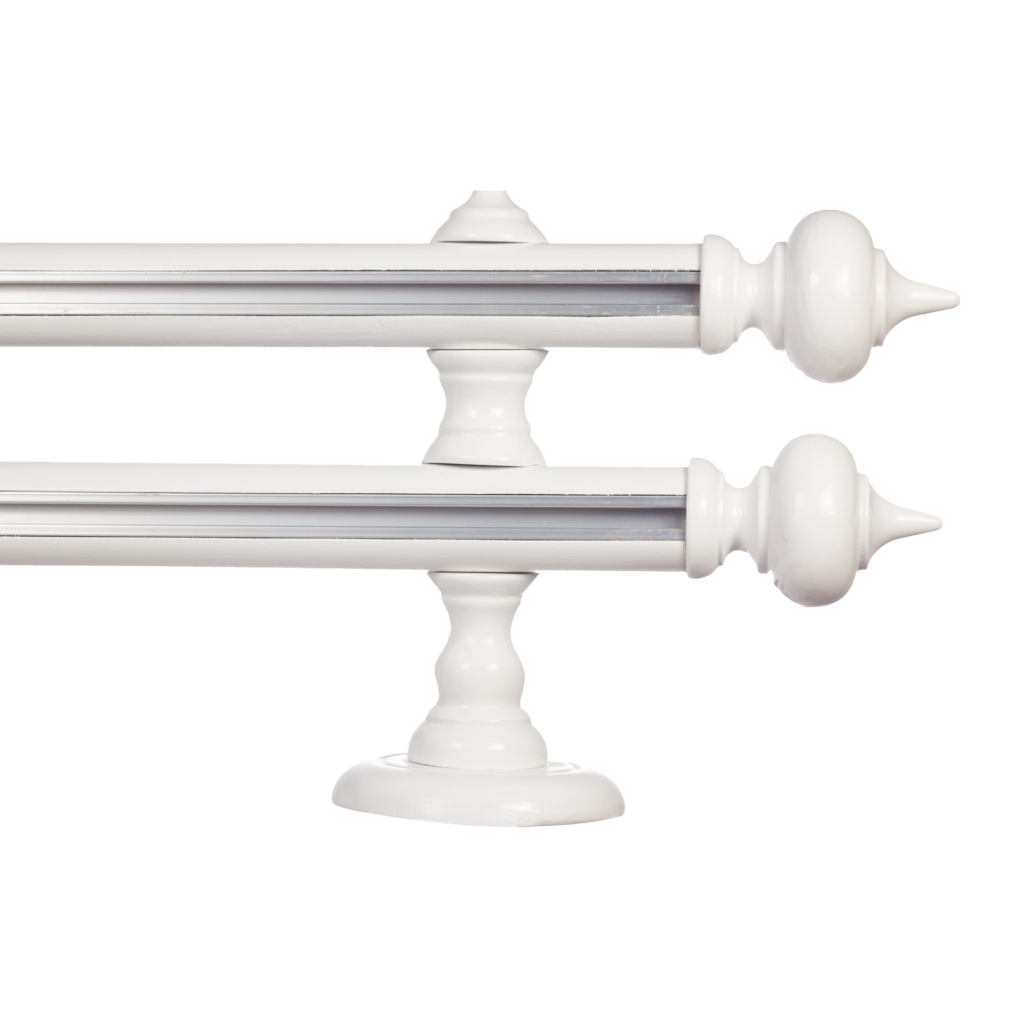 Galerie lemn perdea Stella double 35mm cu aluminiu Alb