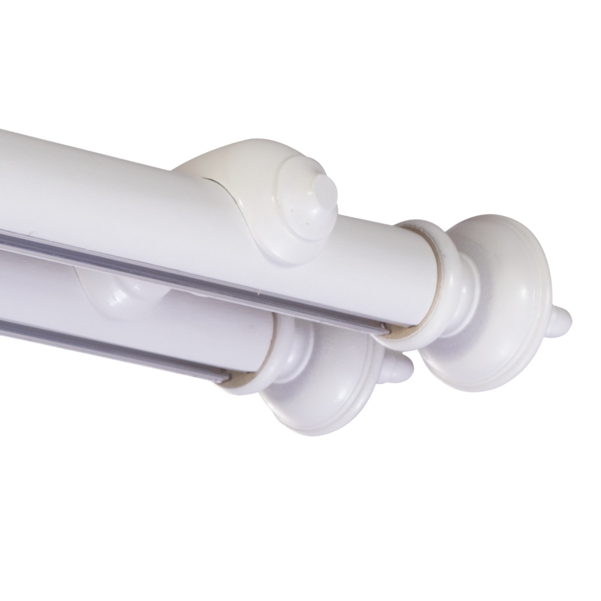 Galerie lemn perdea Stella double 35mm cu aluminiu Alb