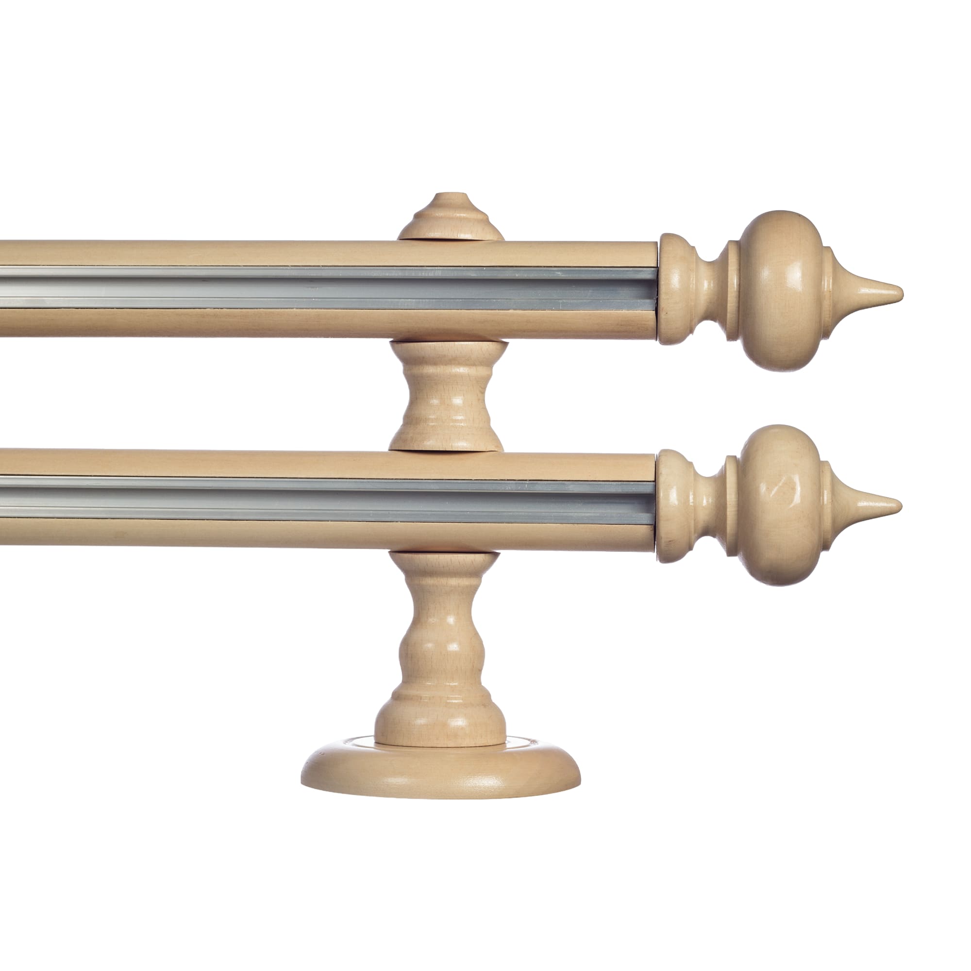 Galerie lemn perdea Stella double 35mm cu aluminiu Natur