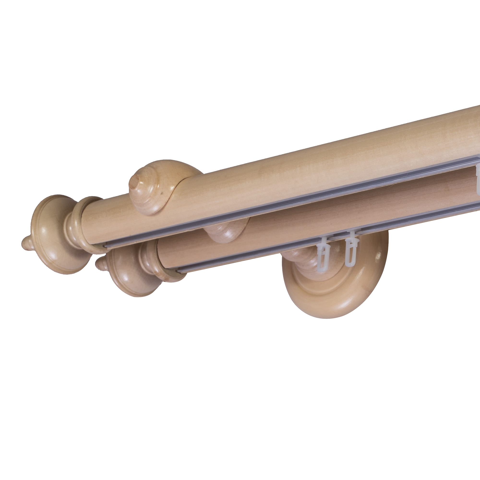 Galerie lemn perdea Stella double 35mm cu aluminiu Natur