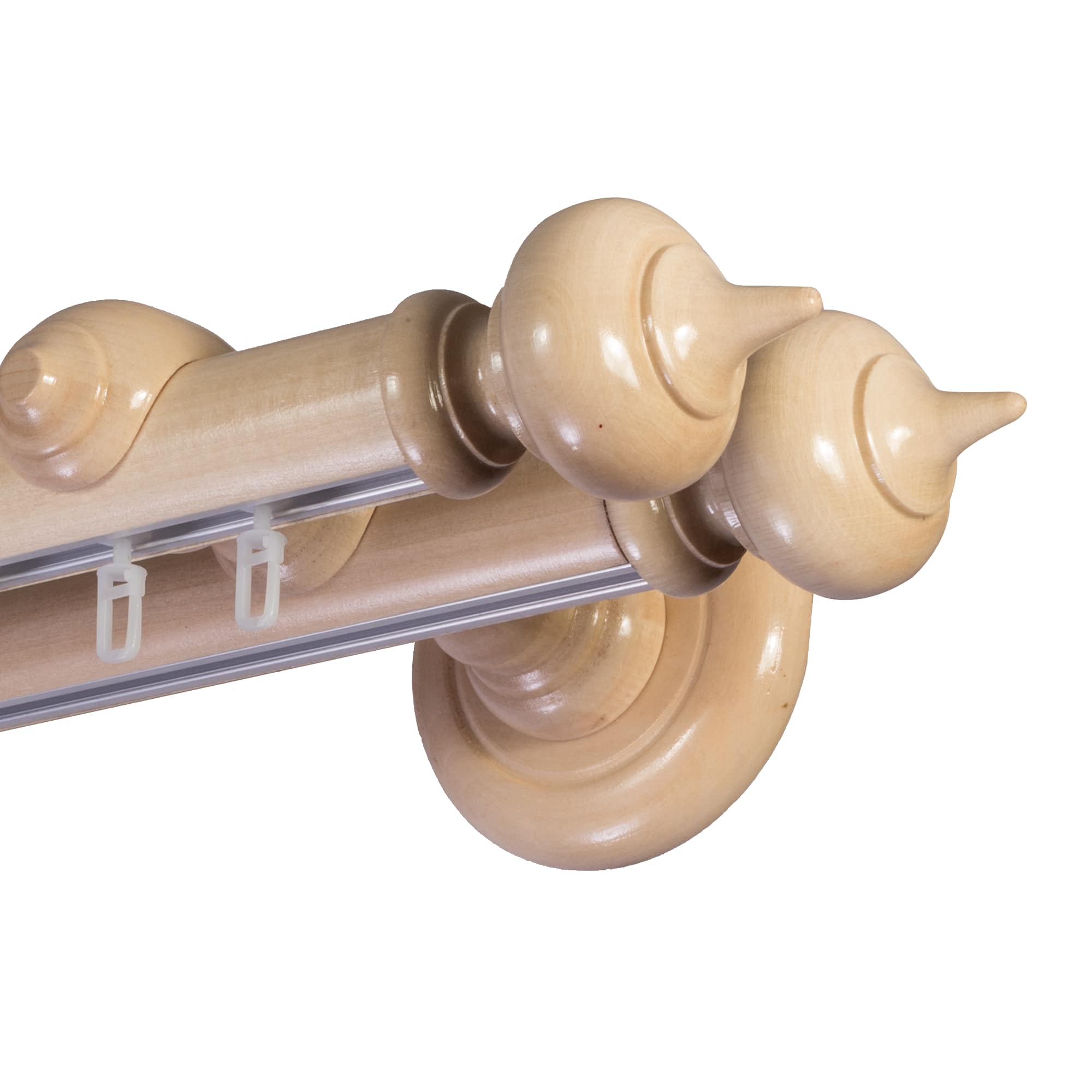 Galerie lemn perdea Stella double 35mm cu aluminiu Natur