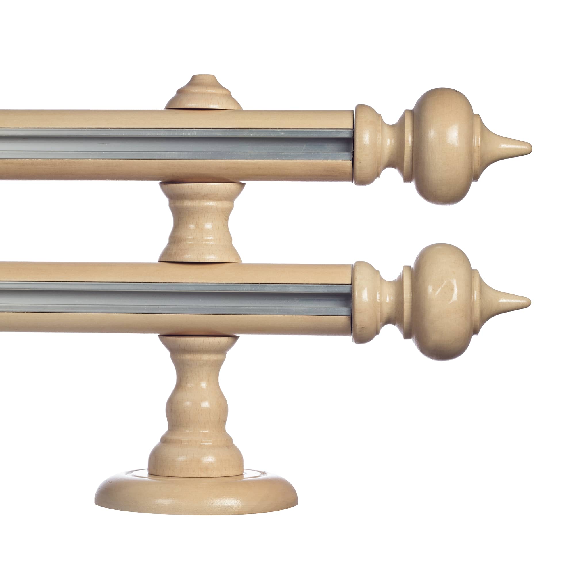 Galerie lemn perdea Stella double 35mm cu aluminiu Natur