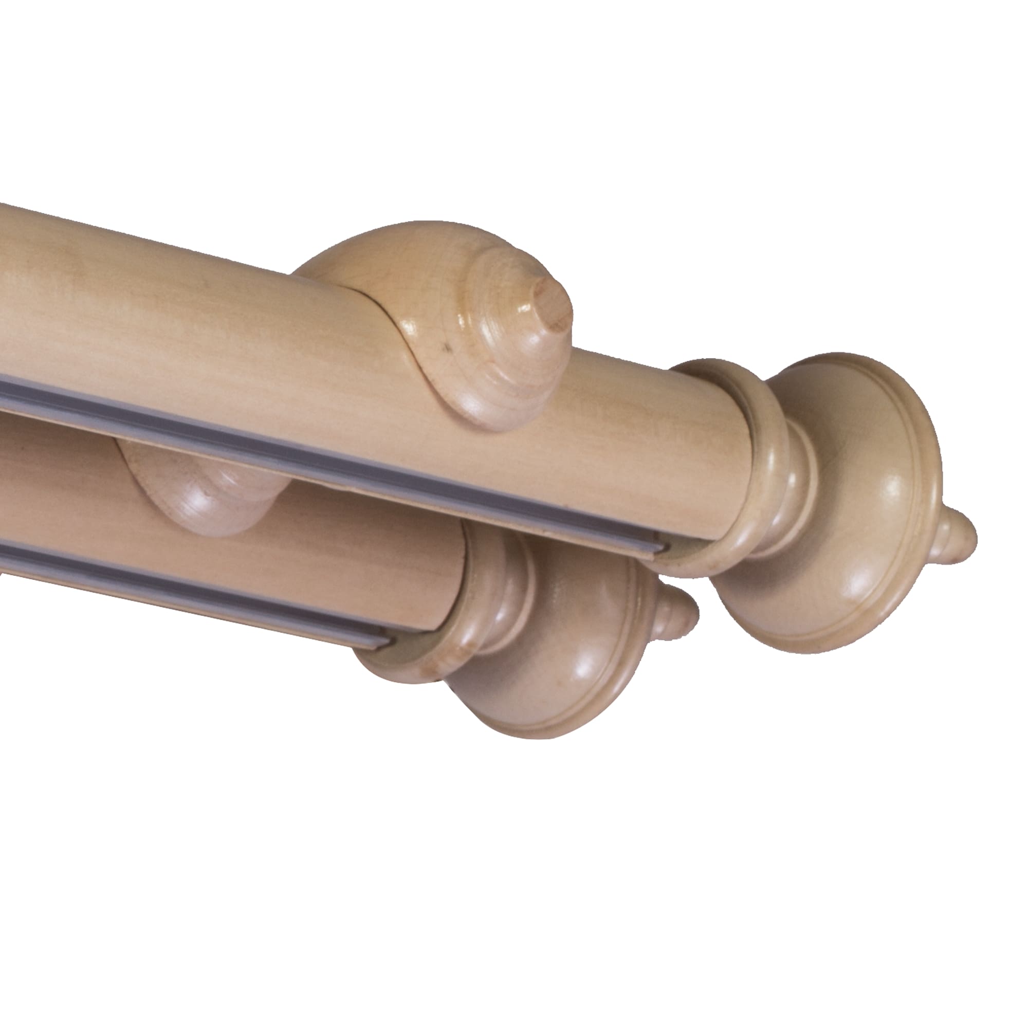 Galerie lemn perdea Stella double 35mm cu aluminiu Natur