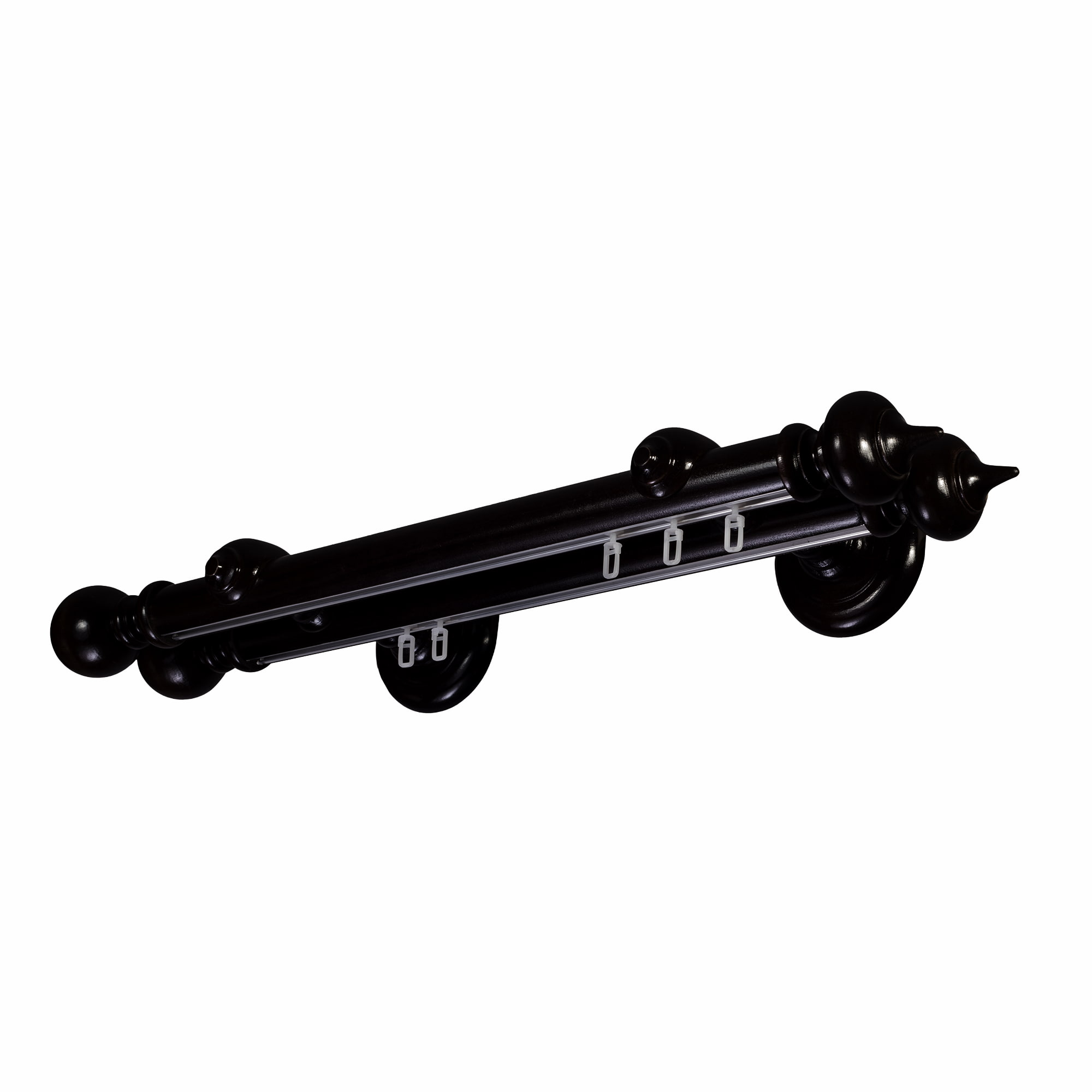 Galerie lemn perdea Stella double 35mm cu aluminiu Negru