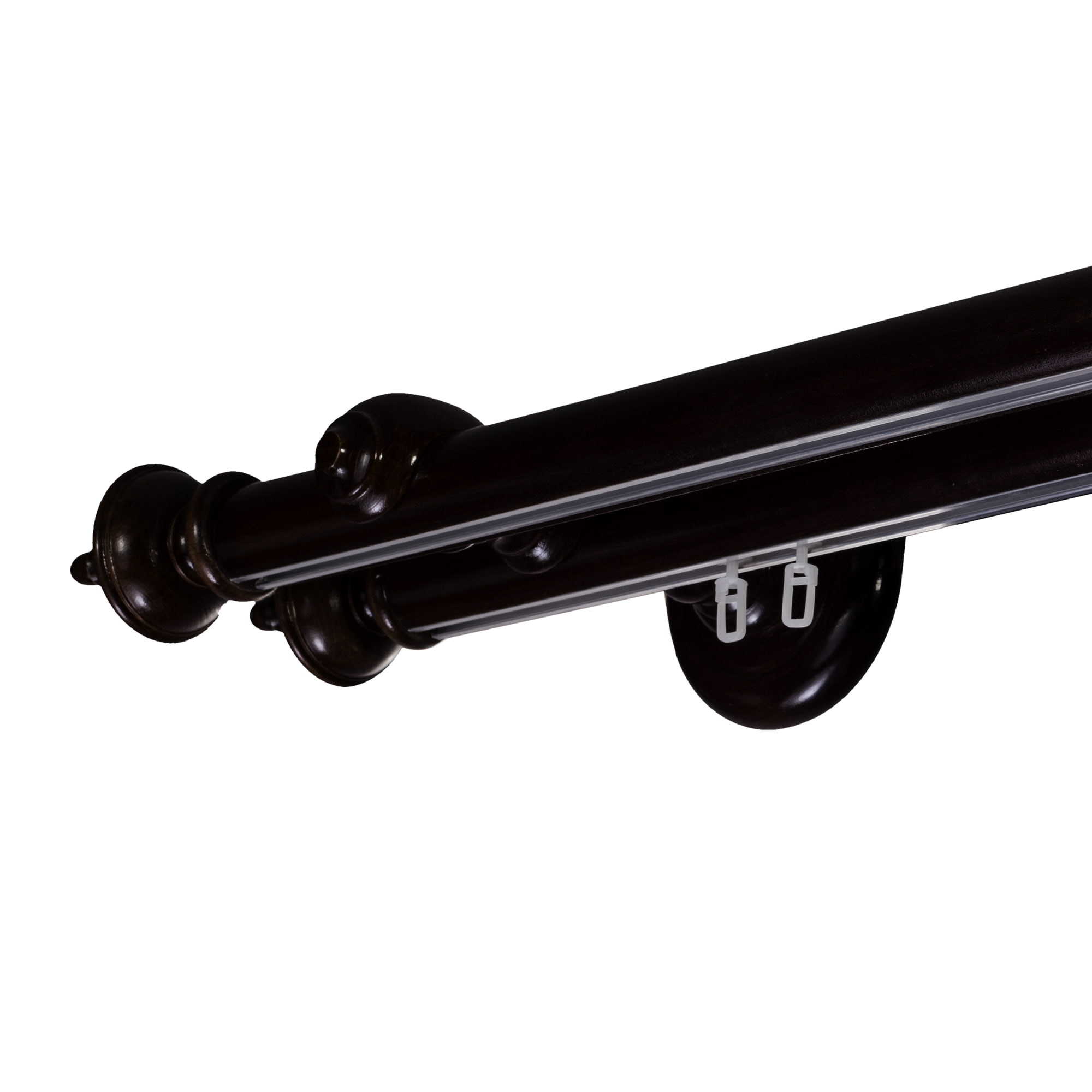 Galerie lemn perdea Stella double 35mm cu aluminiu Negru