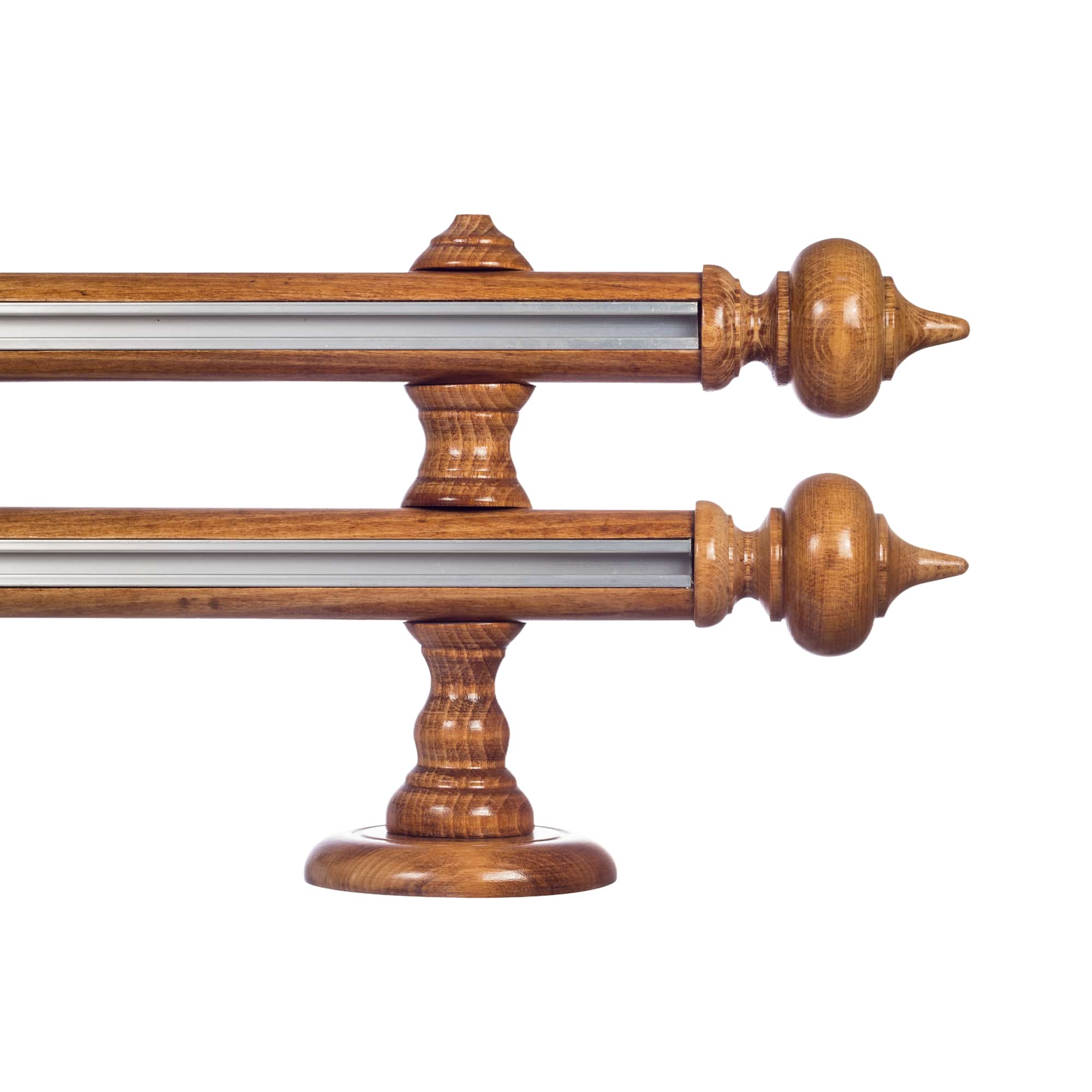 Galerie lemn perdea Stella double 35mm cu aluminiu Stejar_auriu