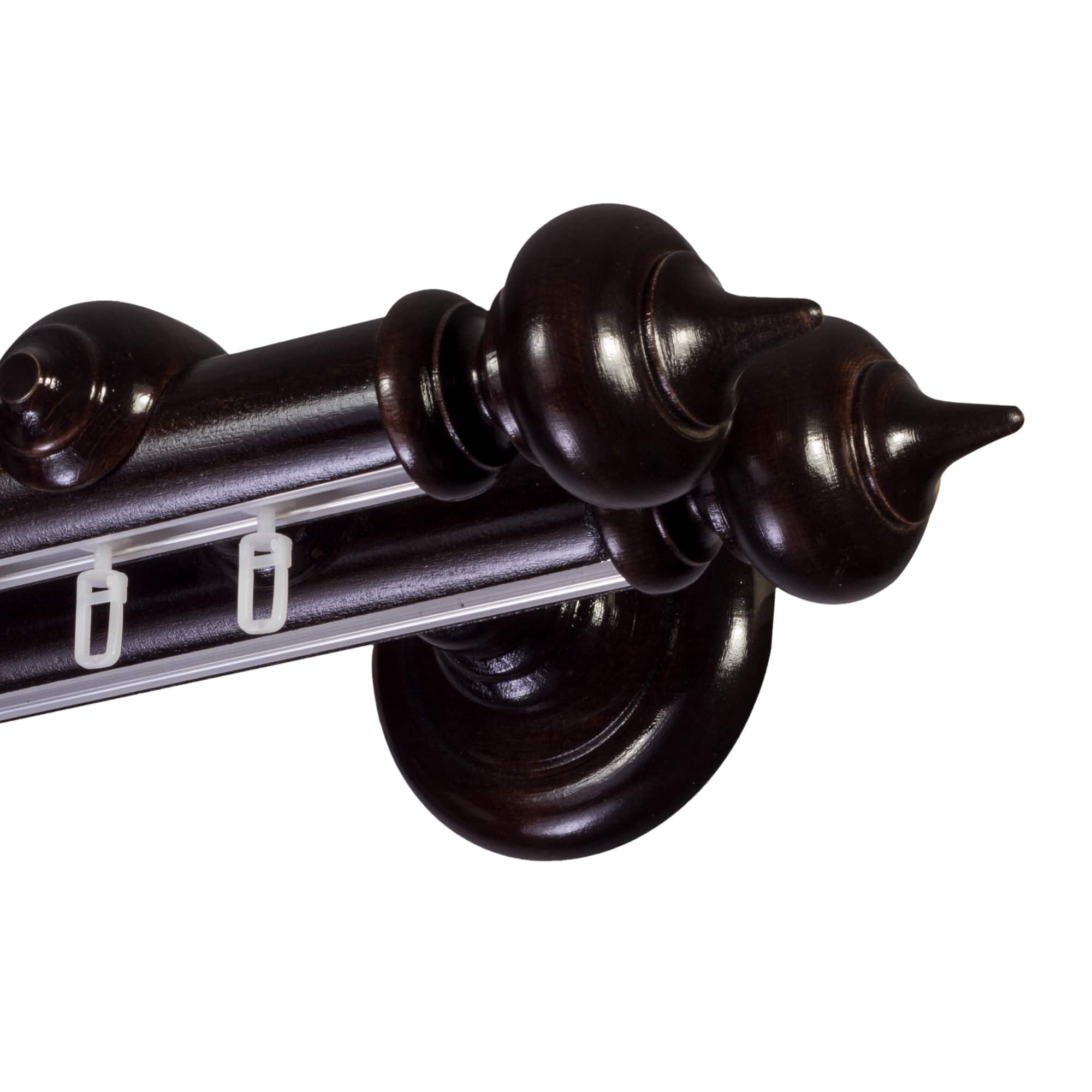 Galerie lemn perdea Stella double 35mm cu aluminiu Wenge