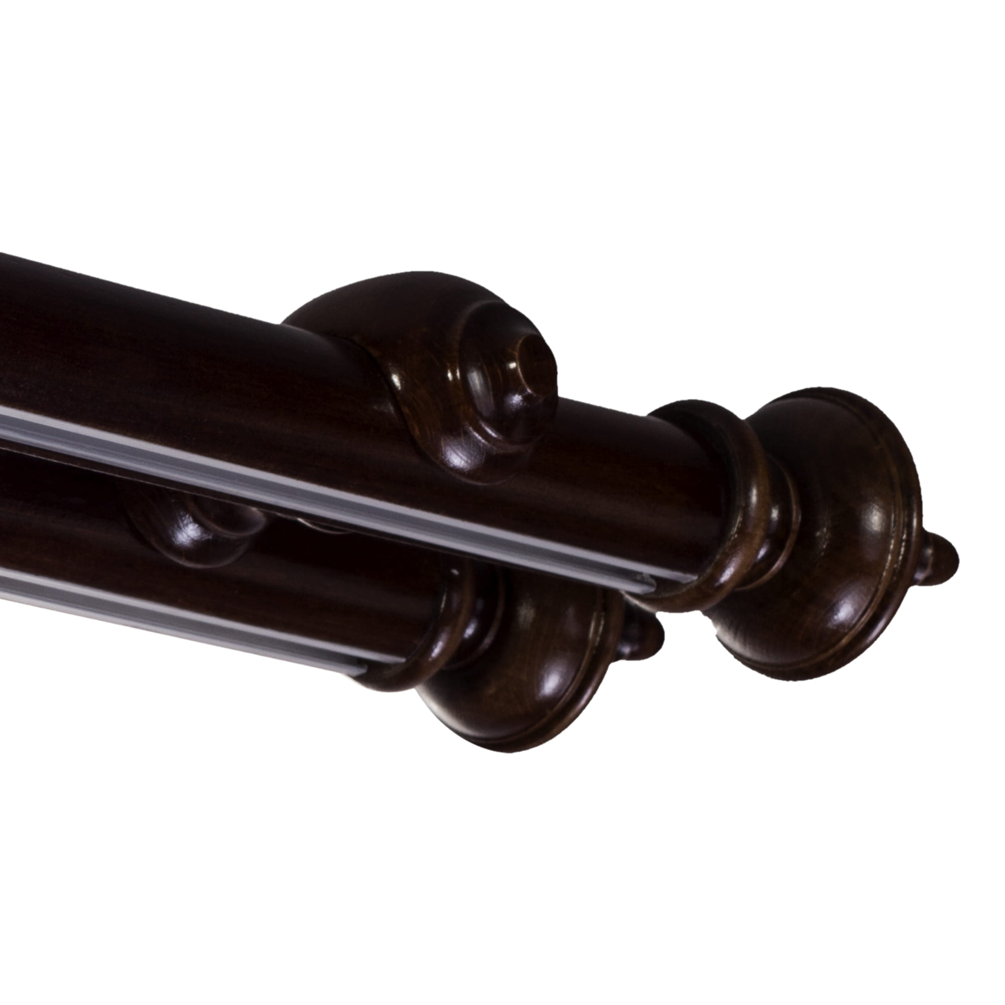 Galerie lemn perdea Stella double 35mm cu aluminiu Wenge