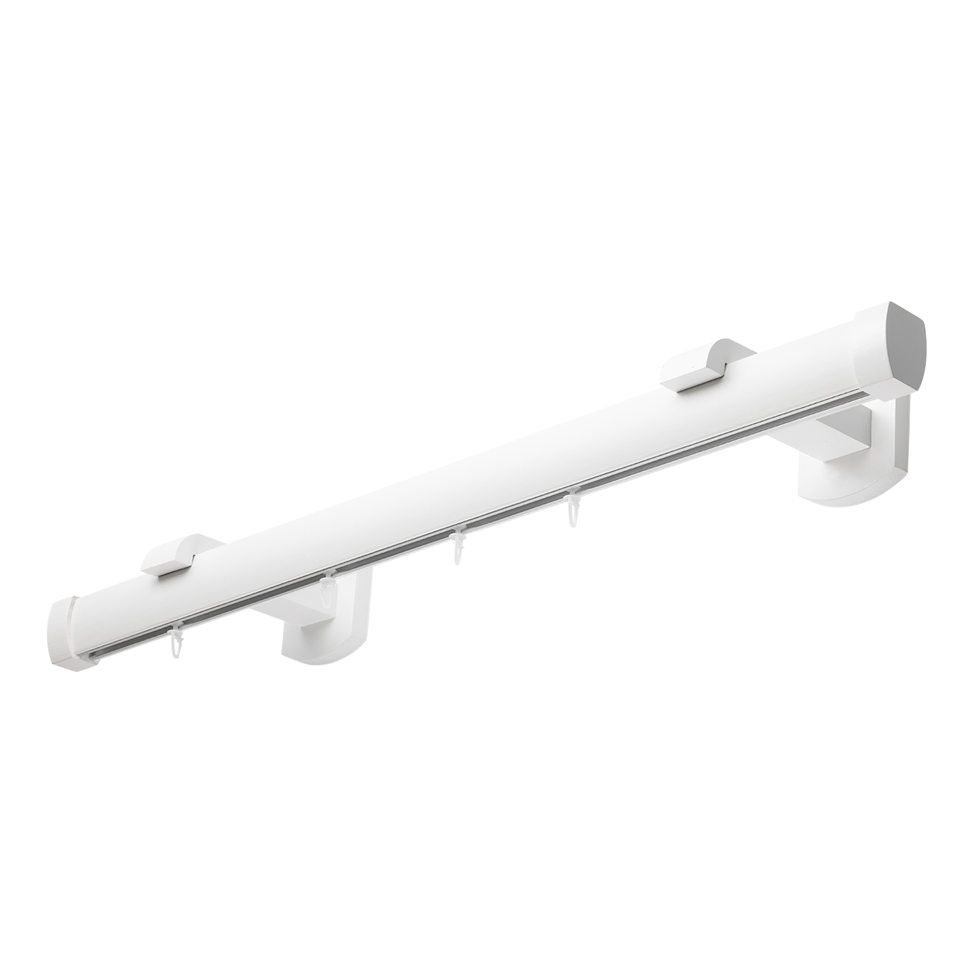 Șină pentru perdea Domino Simplu din lemn Alb