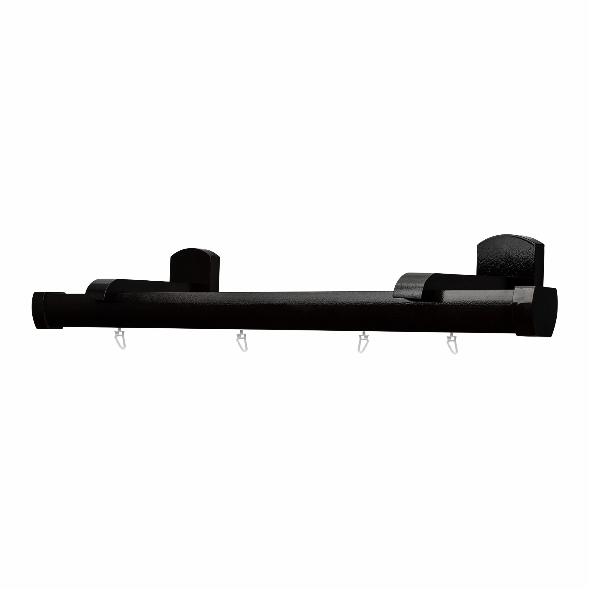 Șină pentru perdea Domino Simplu din lemn Negru