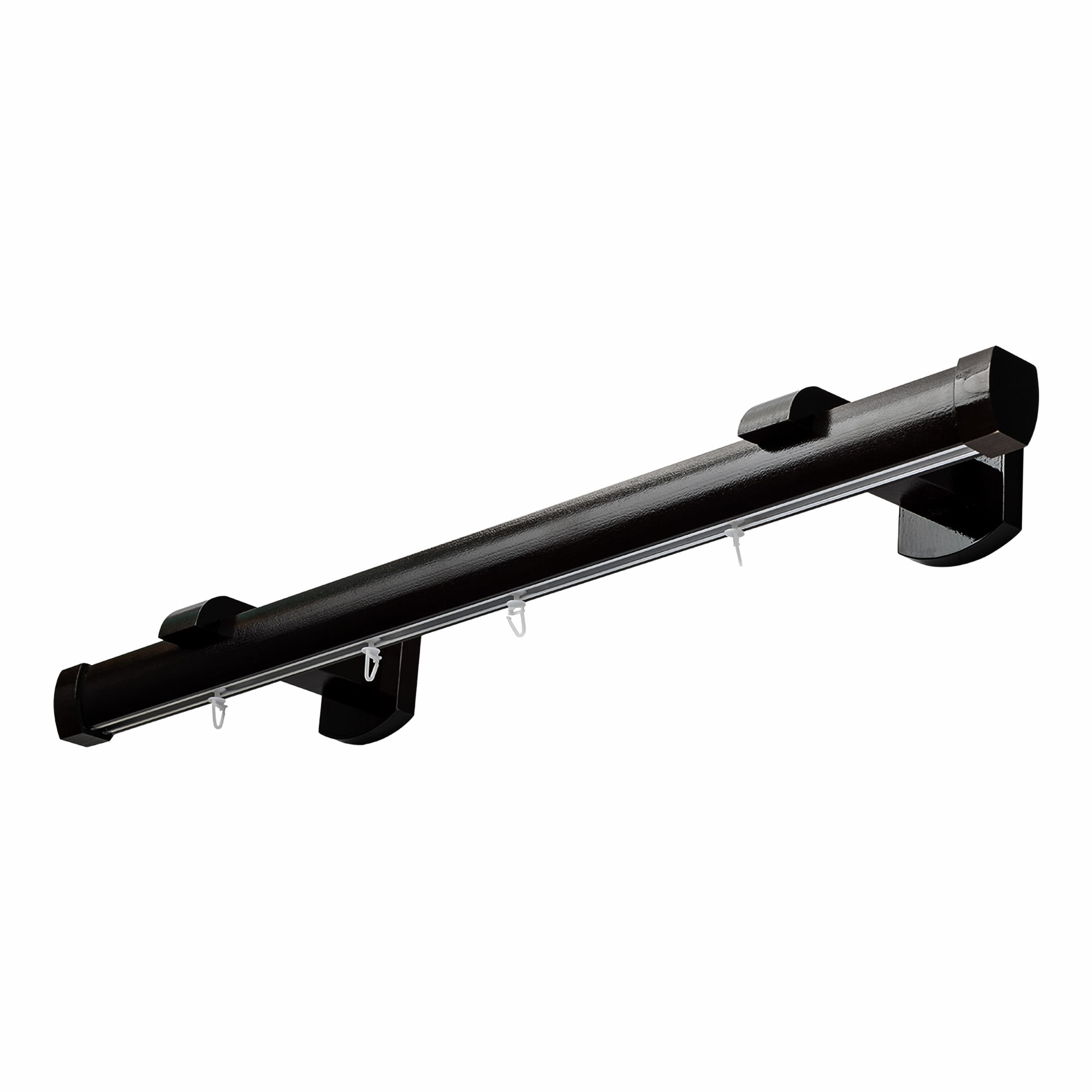 Șină pentru perdea Domino Simplu din lemn Negru
