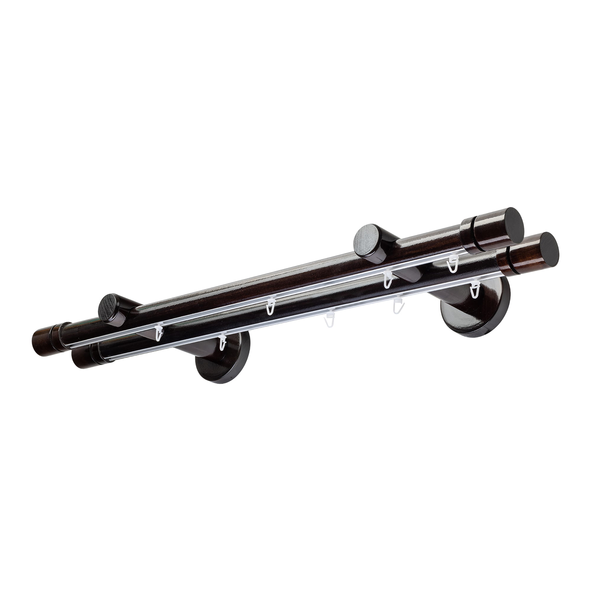 Galerie lemn perdea Cilindru Dublu 35 mm cu șină de aluminiu Wenge