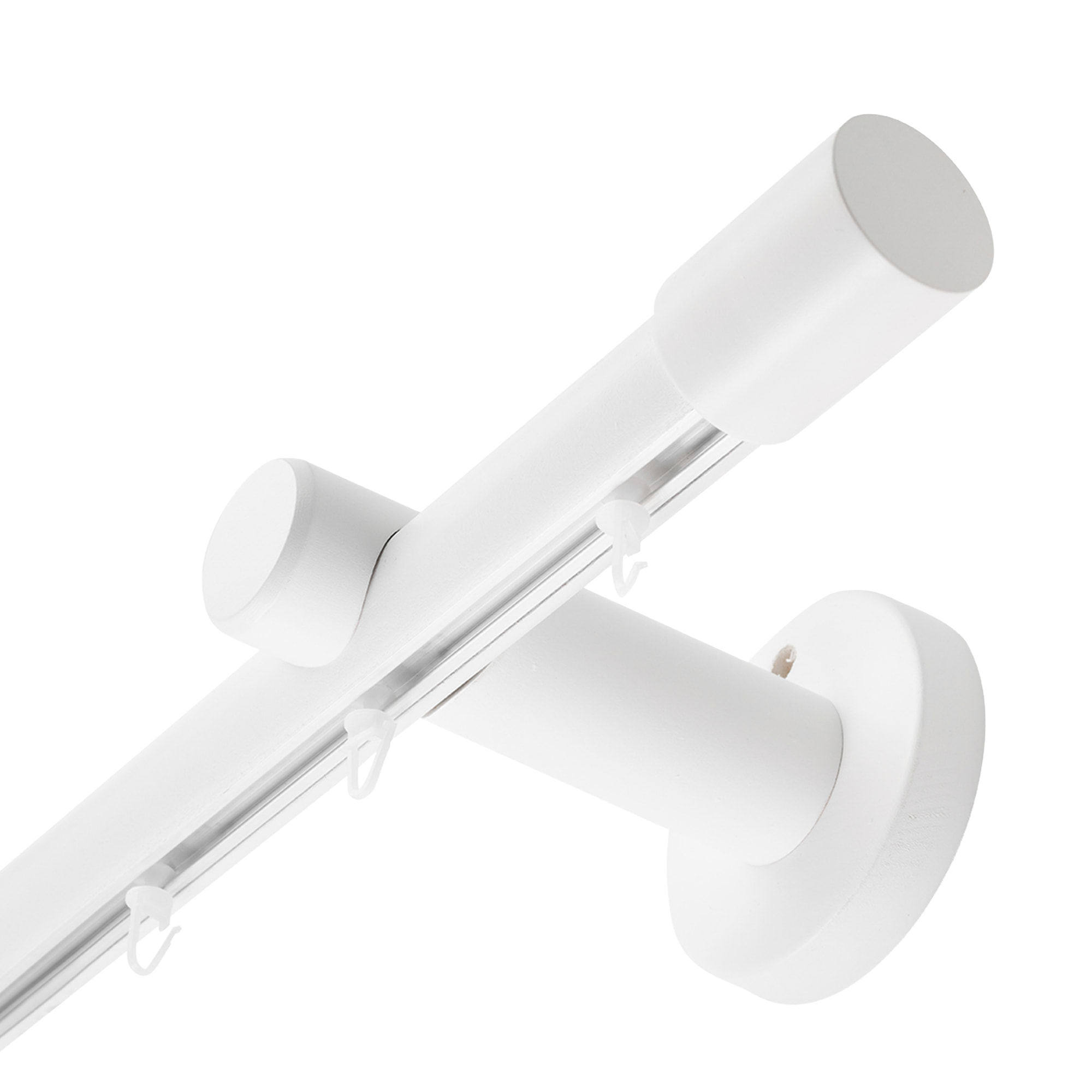 Galerie lemn perdea Luna Simplu 35 mm cu șină de aluminiu alb Galerie lemn perdea Luna Simplu 35 mm cu șină de aluminiu Alb