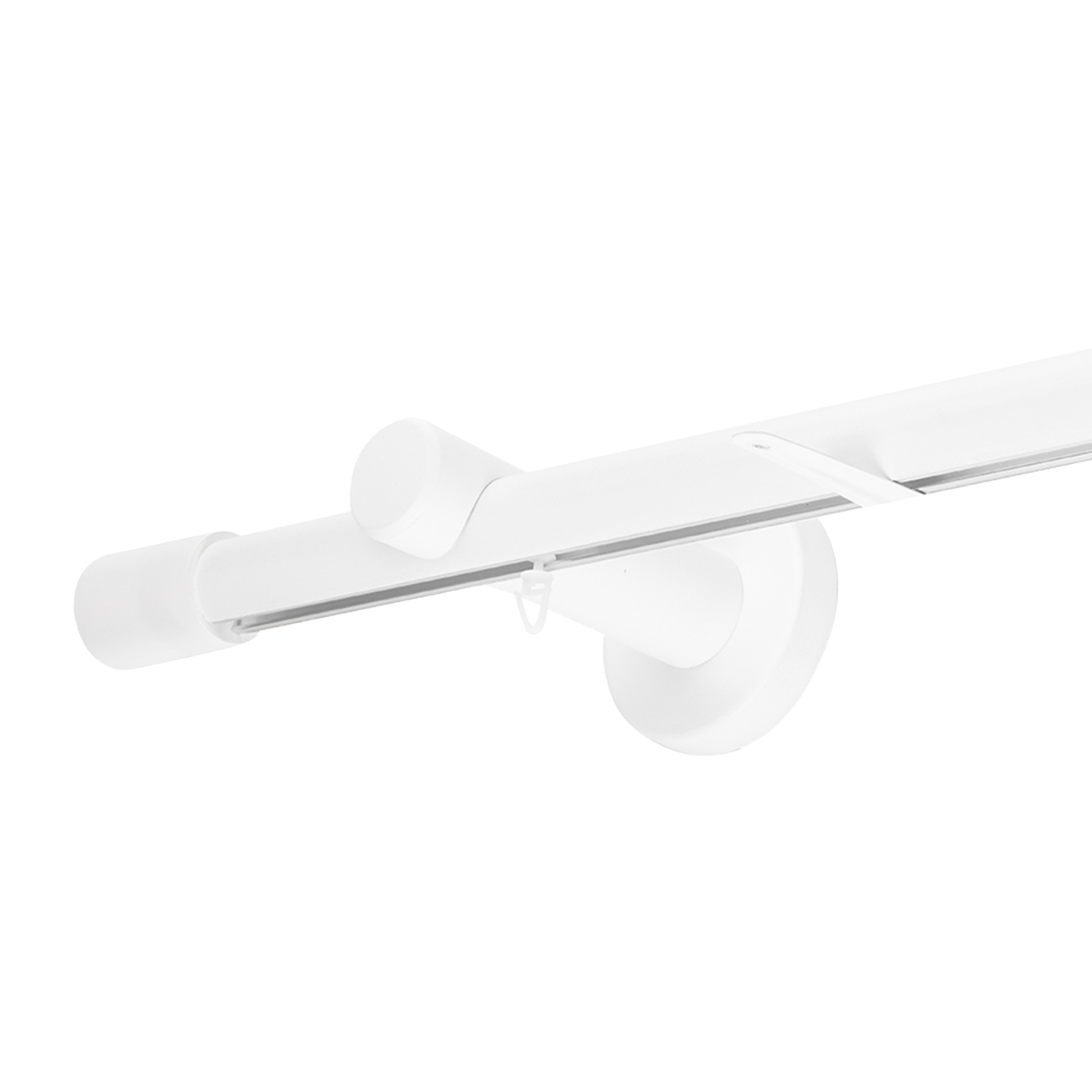 Galerie lemn perdea Luna Simplu 35 mm cu șină de aluminiu alb Galerie lemn perdea Luna Simplu 35 mm cu șină de aluminiu Alb