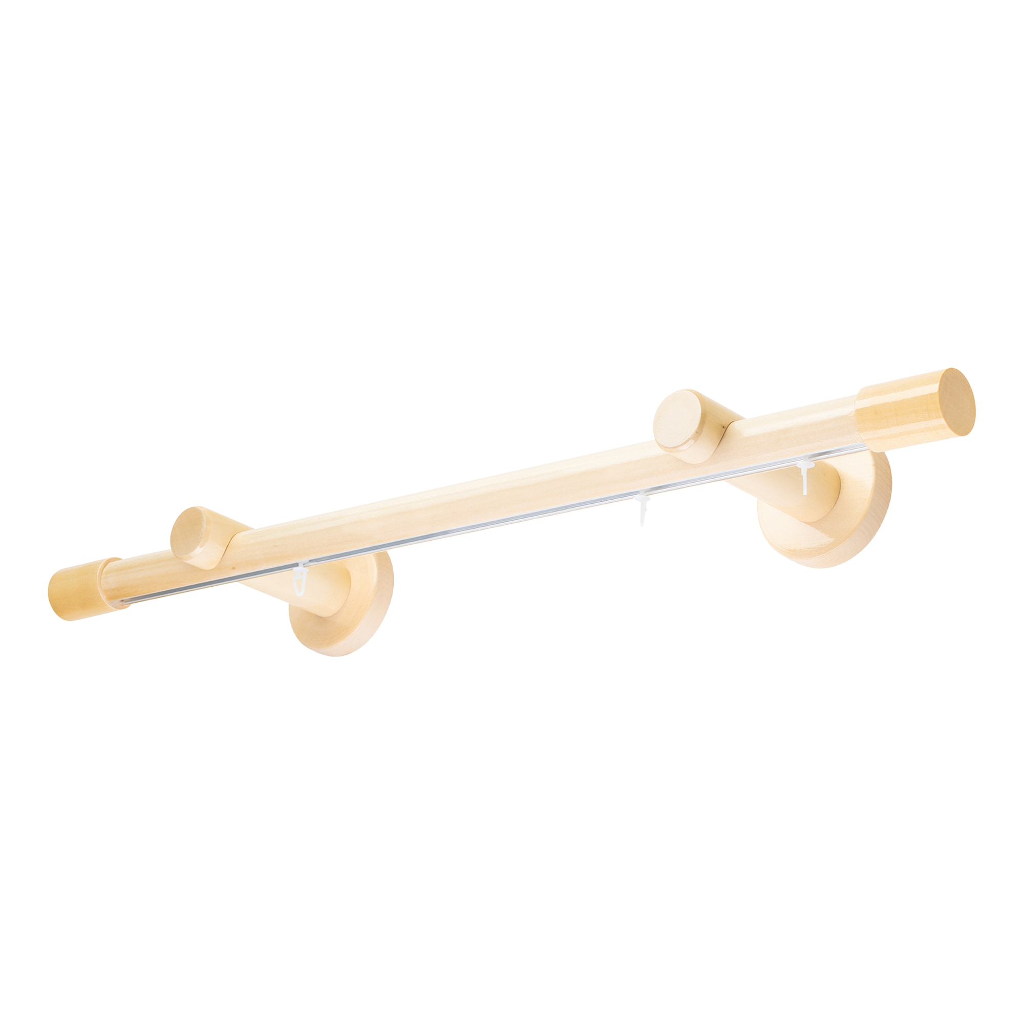 Galerie lemn perdea Luna Simplu 35 mm cu șină de aluminiu natur Galerie lemn perdea Luna Simplu 35 mm cu șină de aluminiu Natur