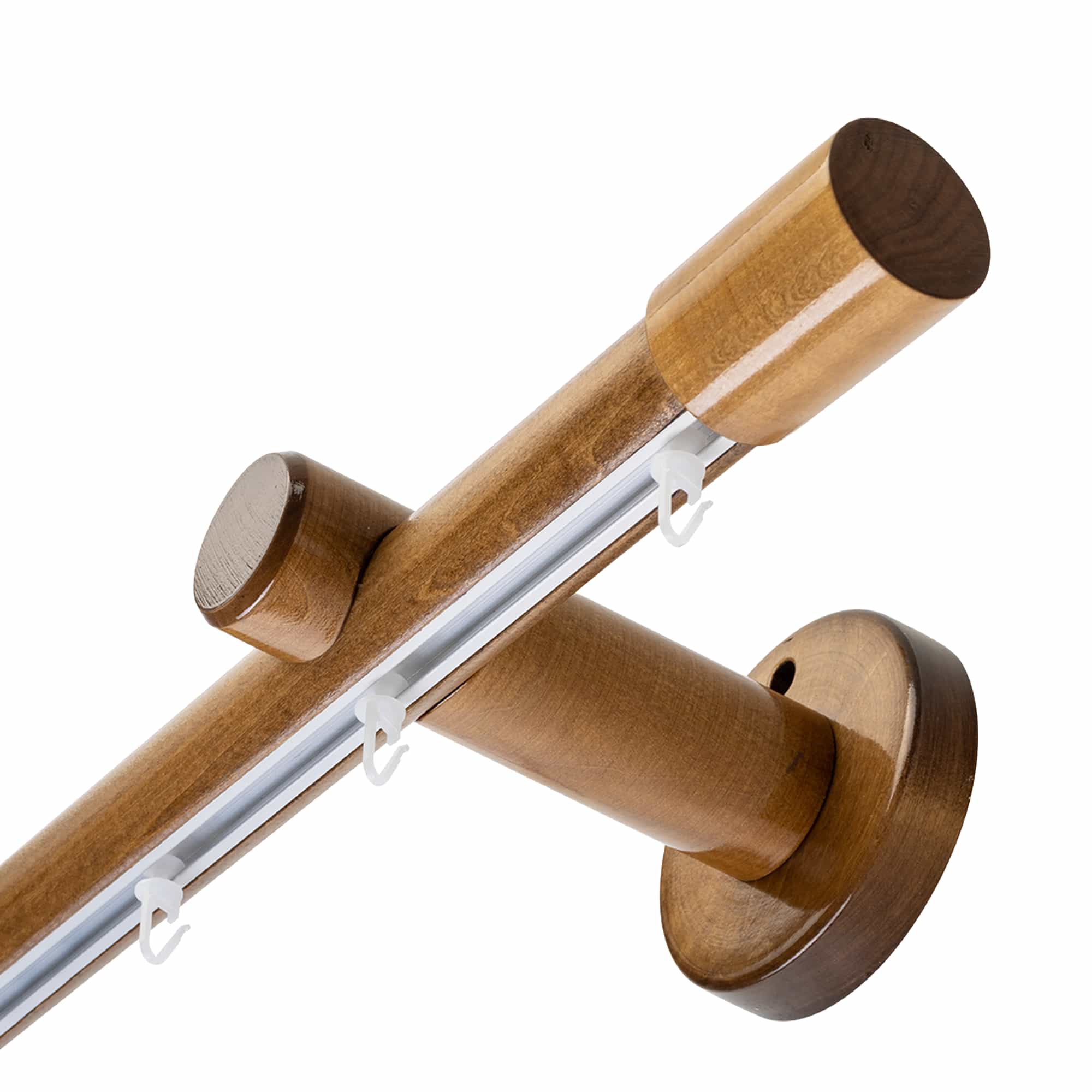 Galerie lemn perdea Luna Simplu 35 mm cu șină de aluminiu stejar Galerie lemn perdea Luna Simplu 35 mm cu șină de aluminiu Stejar