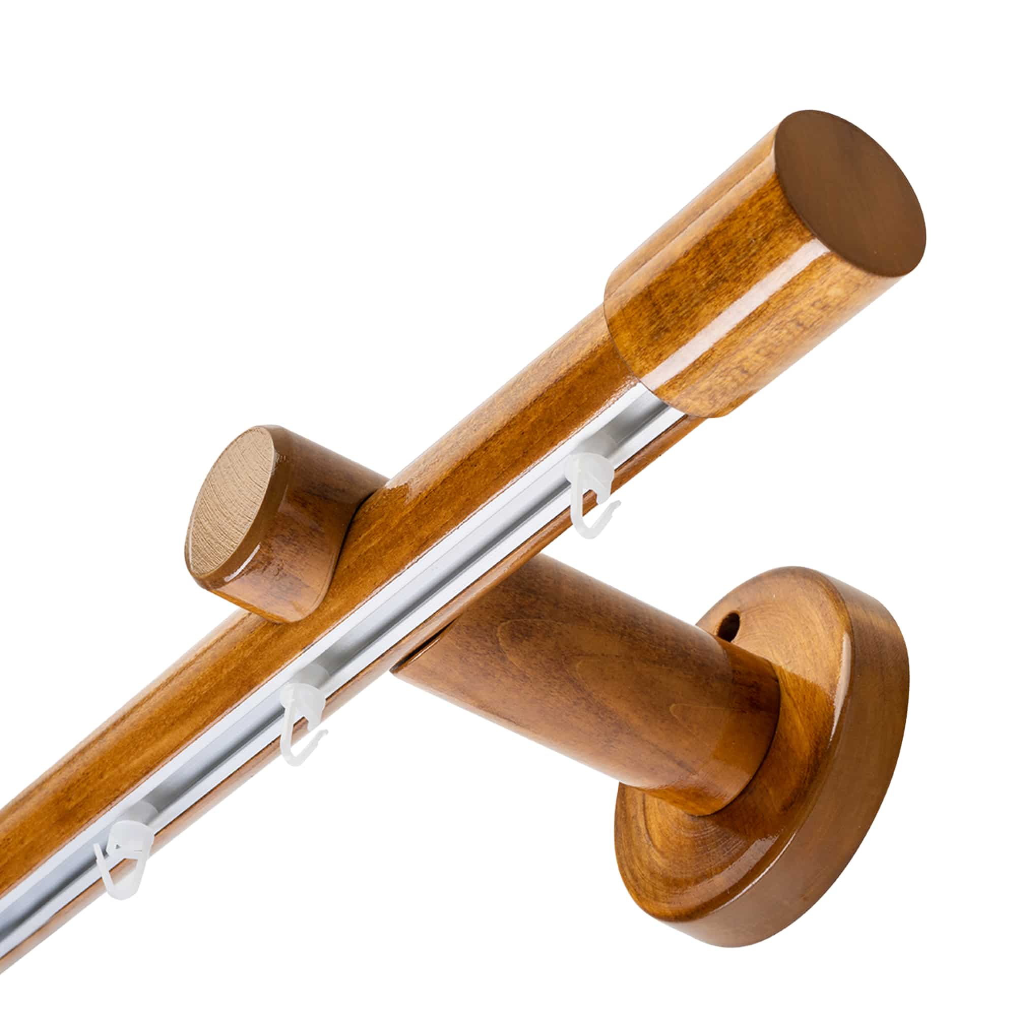 Galerie lemn perdea Luna Simplu 35 mm cu șină de aluminiu stejar_auriu Galerie lemn perdea Luna Simplu 35 mm cu șină de aluminiu Stejar_auriu