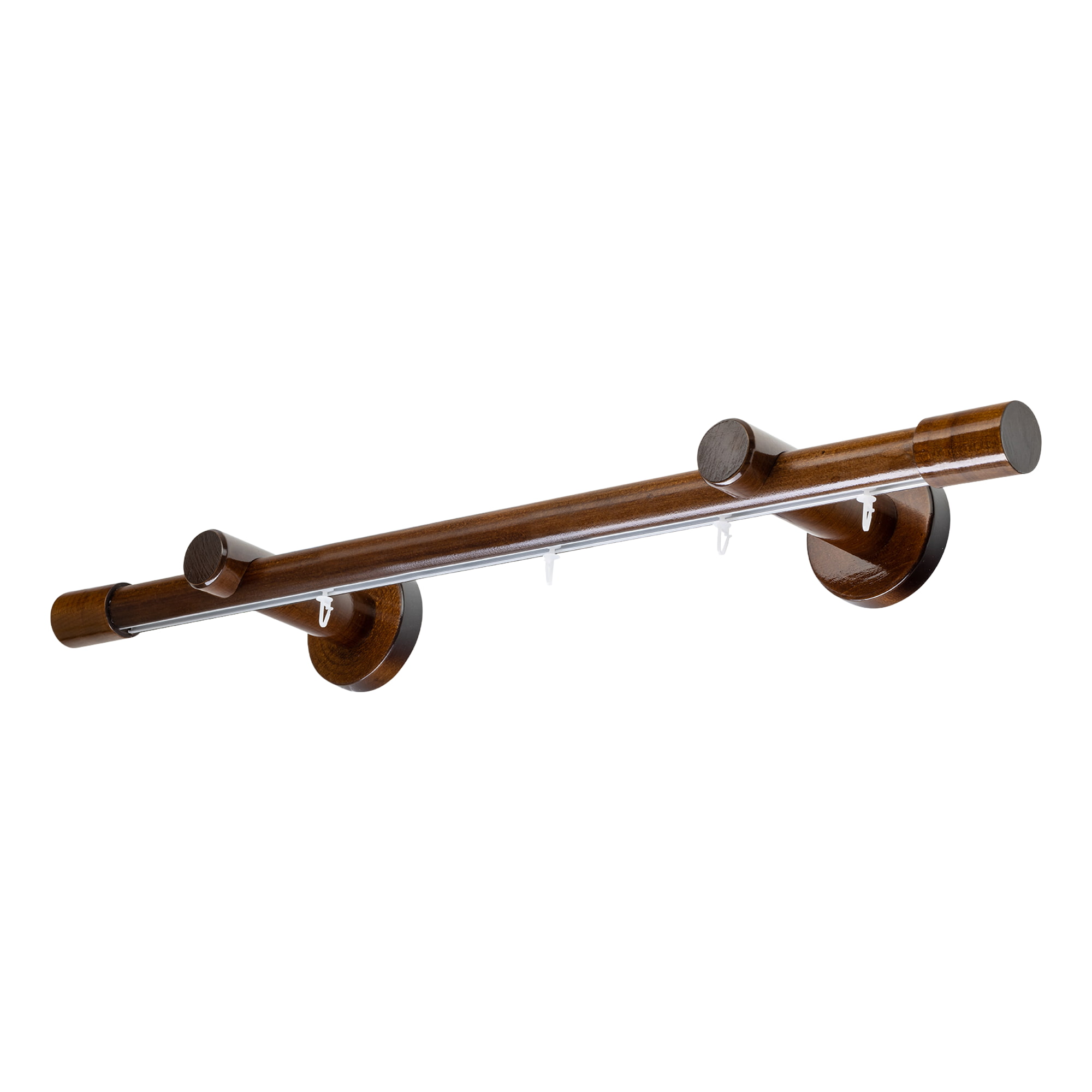 Galerie lemn perdea Luna Simplu 35 mm cu șină de aluminiu nuc Galerie lemn perdea Luna Simplu 35 mm cu șină de aluminiu Nuc