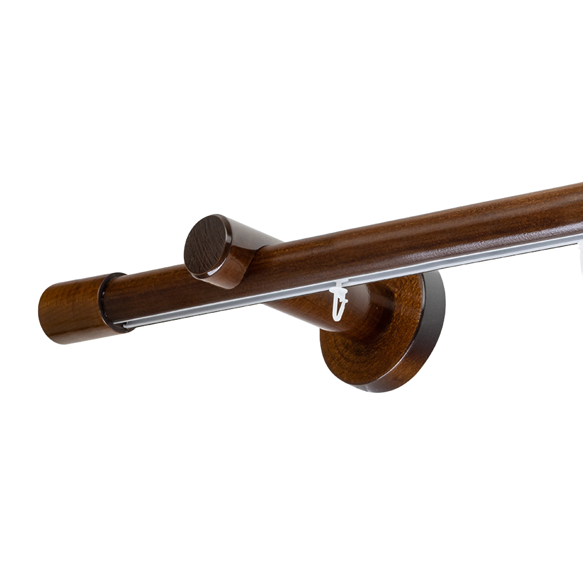 Galerie lemn perdea Luna Simplu 35 mm cu șină de aluminiu nuc Galerie lemn perdea Luna Simplu 35 mm cu șină de aluminiu Nuc