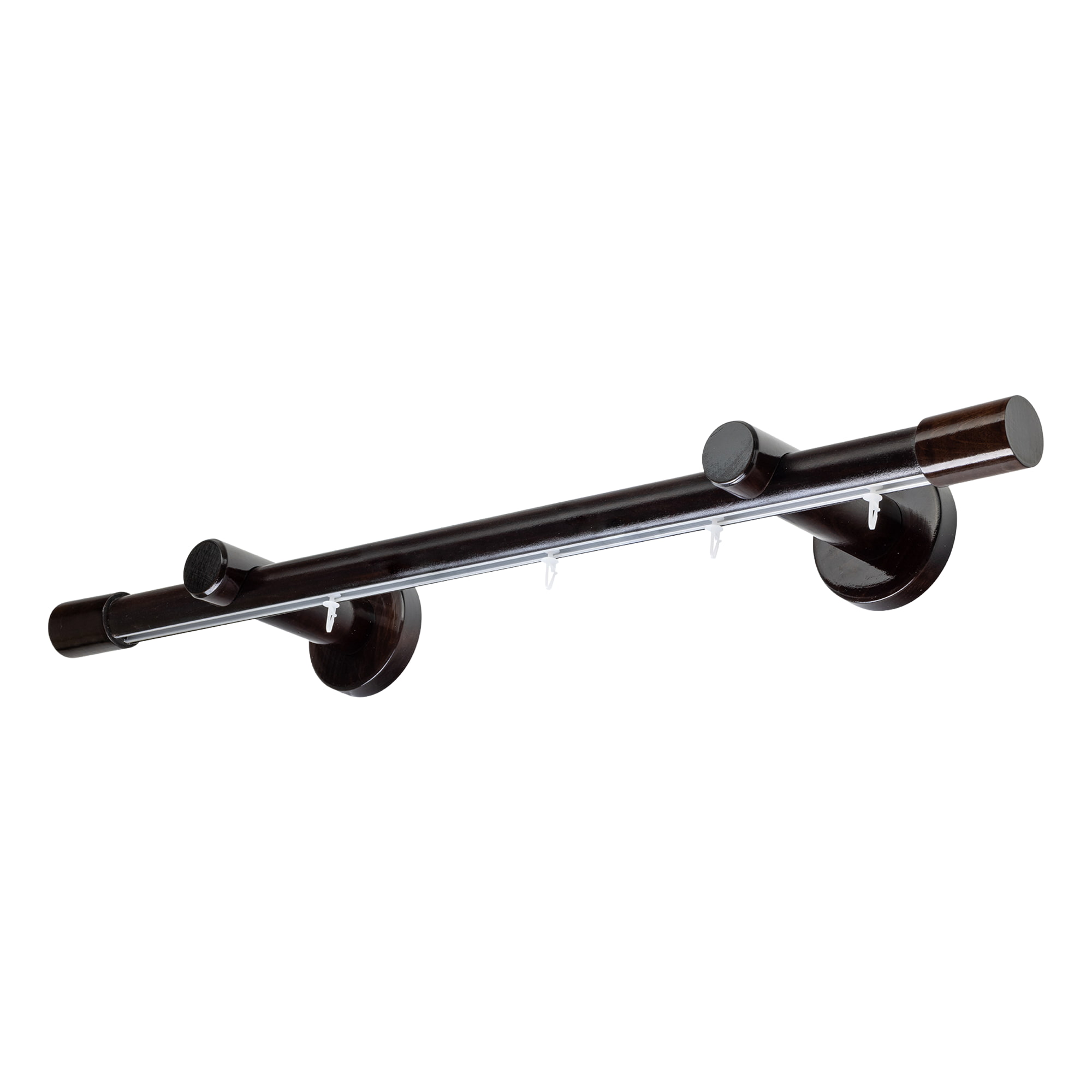 Galerie lemn perdea Luna Simplu 35 mm cu șină de aluminiu wenge Galerie lemn perdea Luna Simplu 35 mm cu șină de aluminiu Wenge