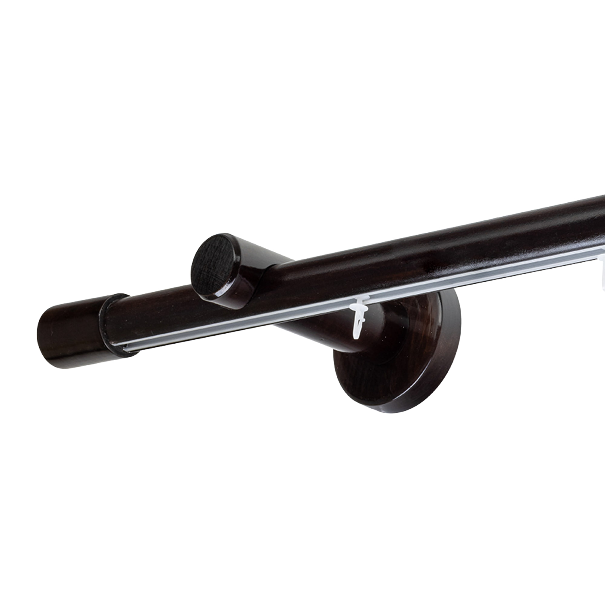 Galerie lemn perdea Luna Simplu 35 mm cu șină de aluminiu wenge Galerie lemn perdea Luna Simplu 35 mm cu șină de aluminiu Wenge