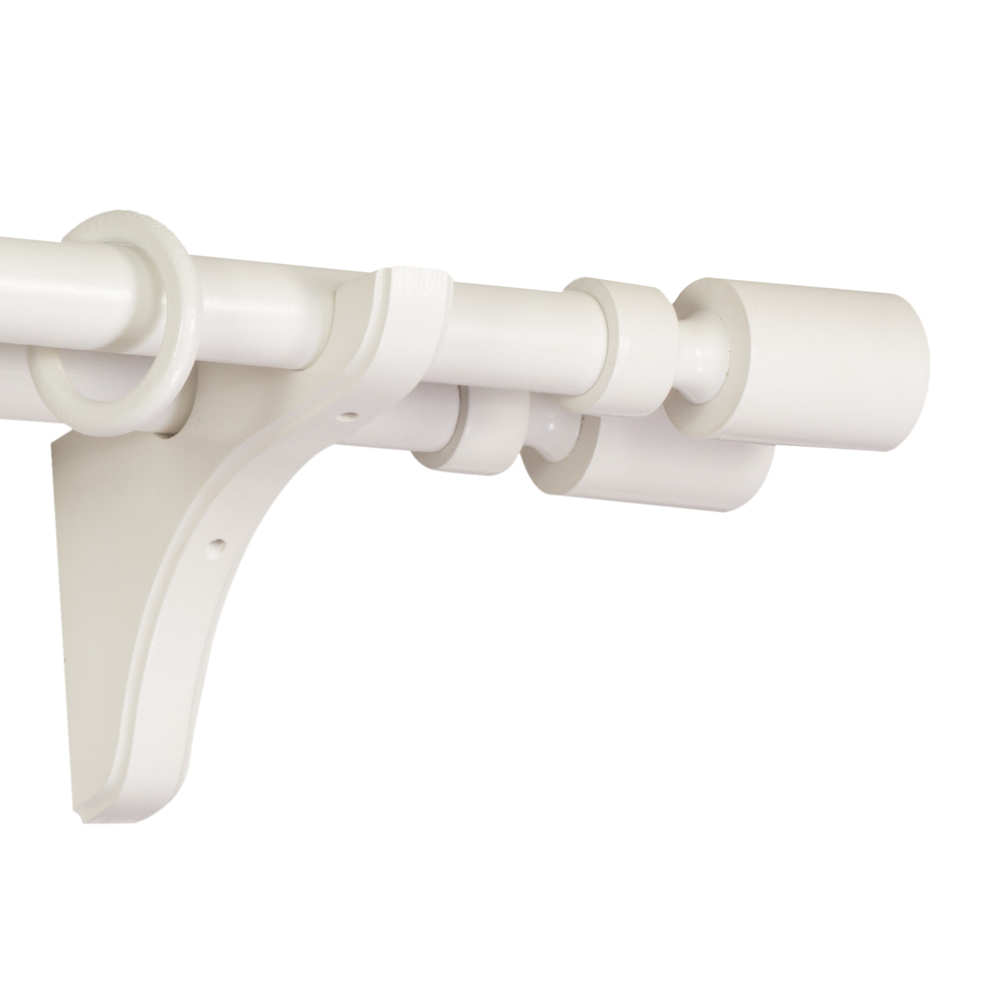 Galerie pentru perdea și draperie Decor Cilindru Double din lemn Alb