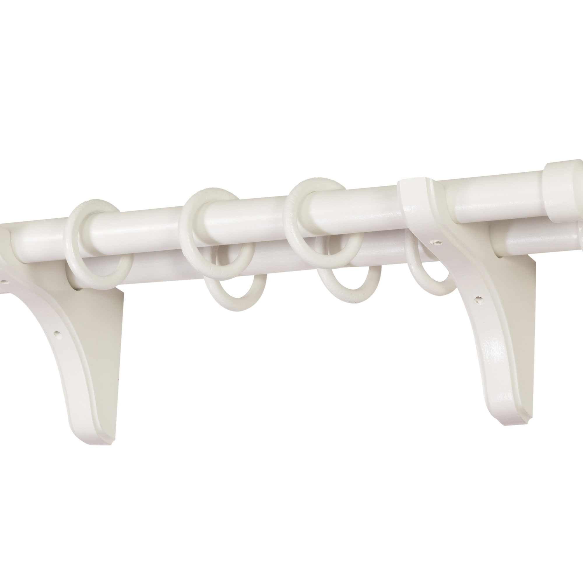 Galerie pentru perdea și draperie Decor Cilindru Double din lemn Alb