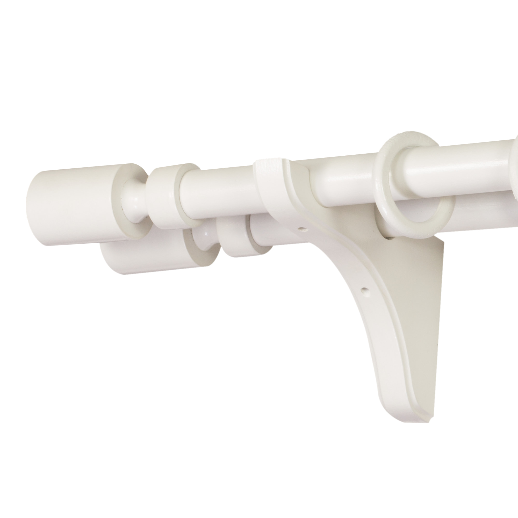 Galerie pentru perdea și draperie Decor Cilindru Double din lemn Alb