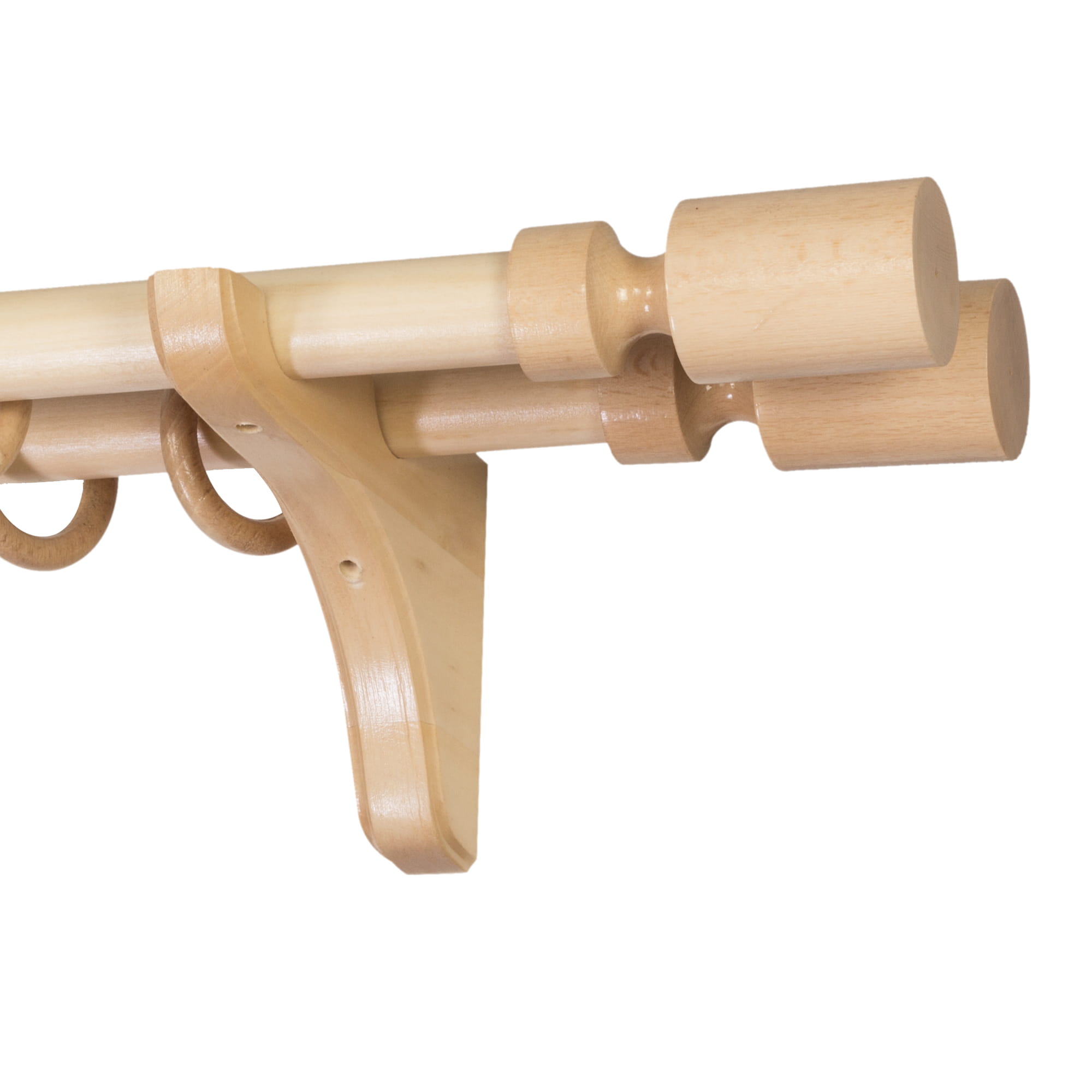 Galerie pentru perdea și draperie Decor Cilindru Double din lemn Natur