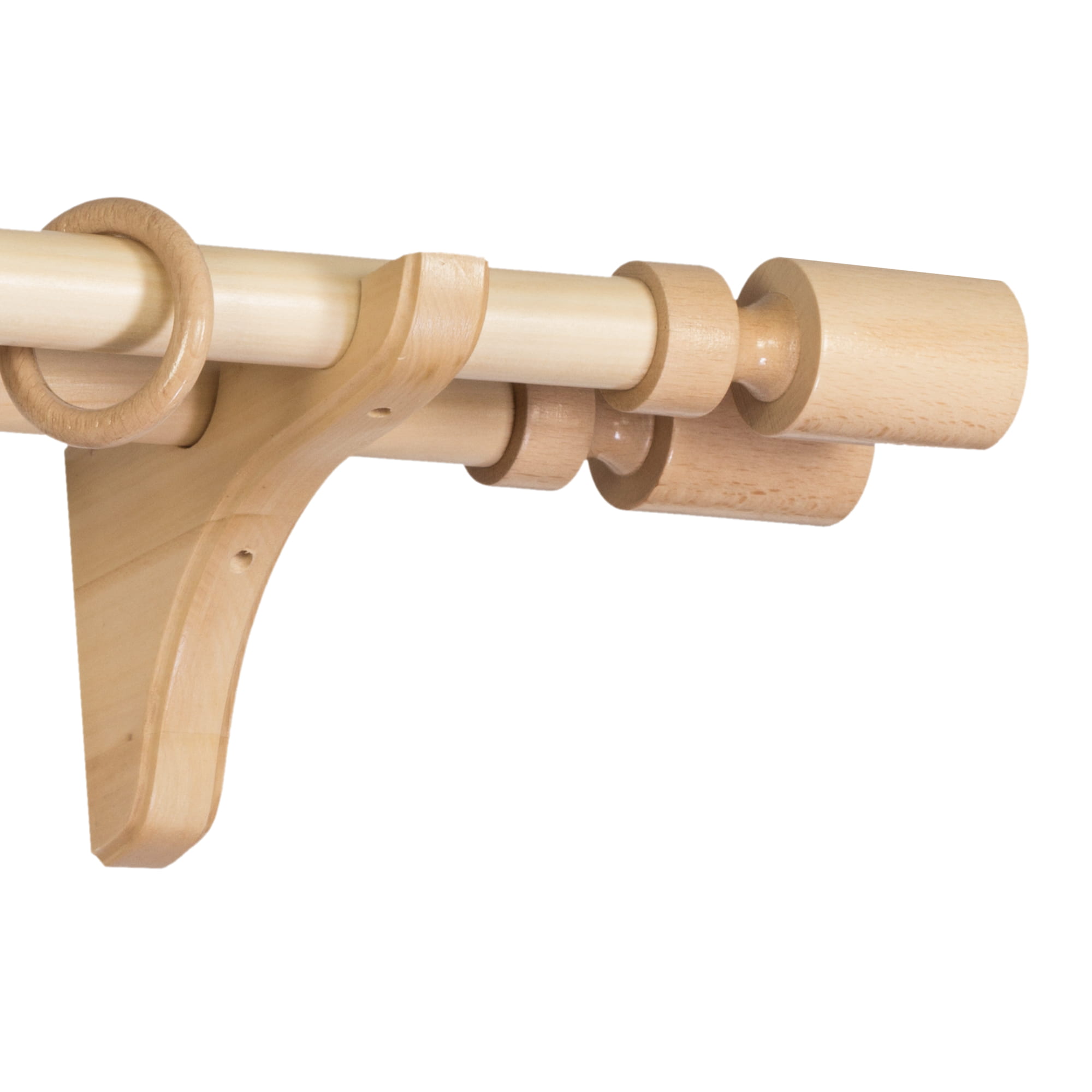 Galerie pentru perdea și draperie Decor Cilindru Double din lemn Natur