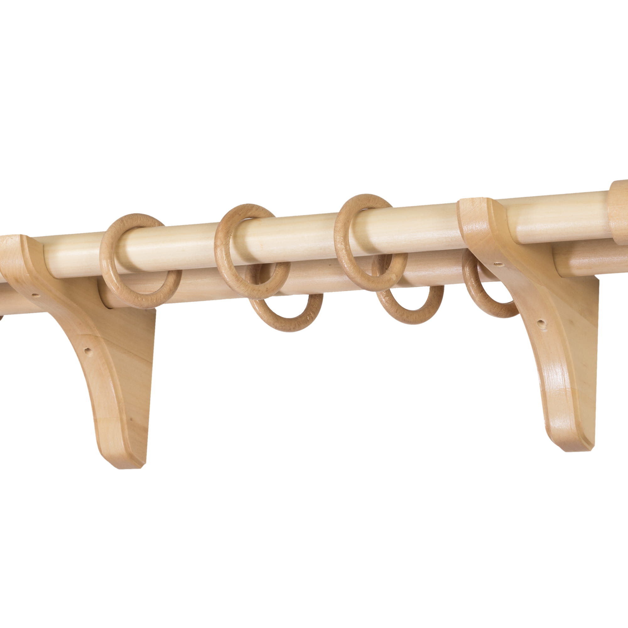 Galerie pentru perdea și draperie Decor Cilindru Double din lemn Natur