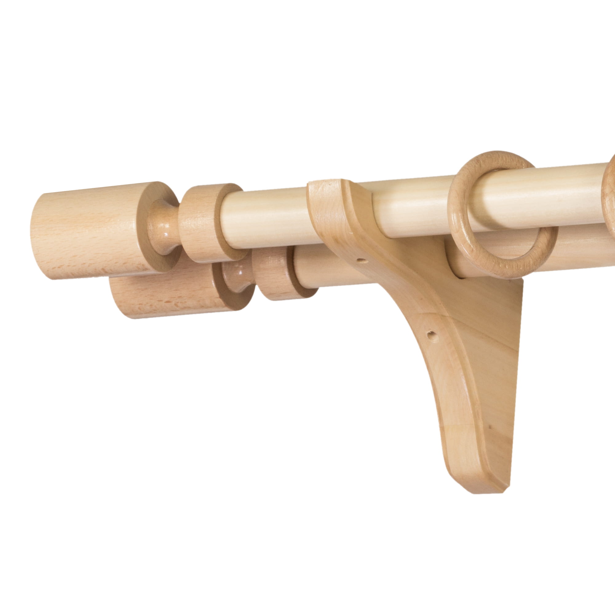 Galerie pentru perdea și draperie Decor Cilindru Double din lemn Natur