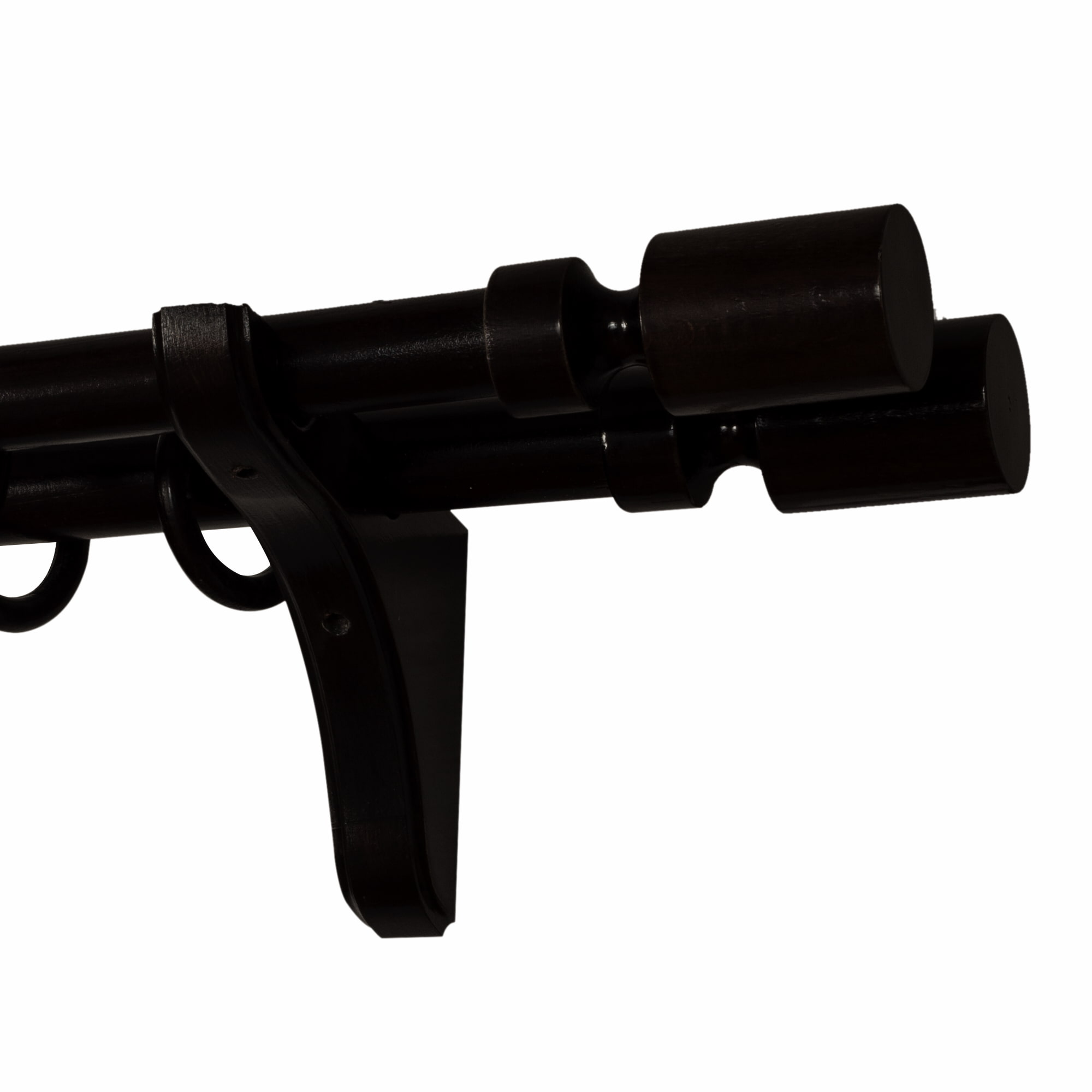 Galerie pentru perdea și draperie Decor Cilindru Double din lemn Negru