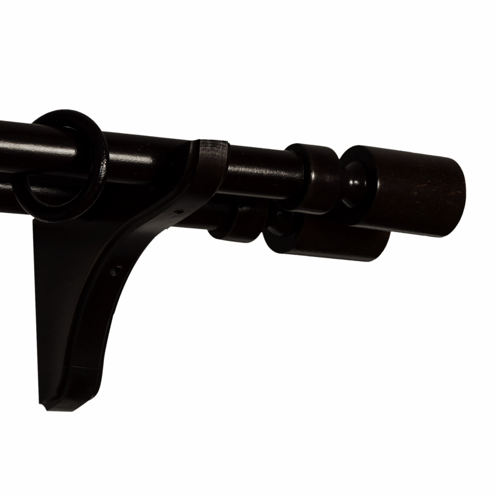 Galerie pentru perdea și draperie Decor Cilindru Double din lemn Negru